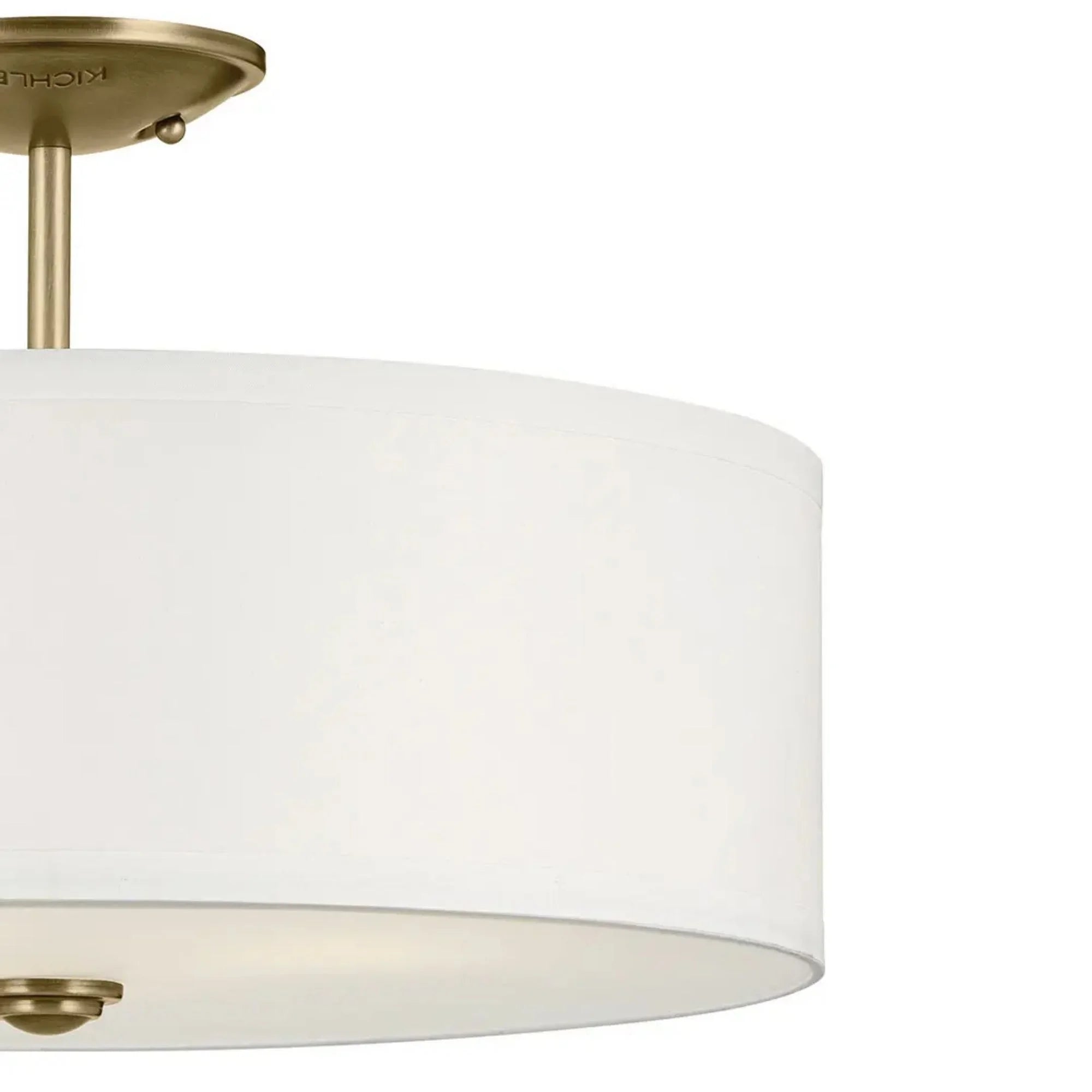 Shailene 18" 3-Light Round Semi-Flush Mount, Natural Brass Finish
