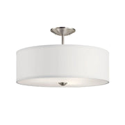 Shailene 18" 3-Light Round Semi-Flush Mount, Brushed Nickel Finish
