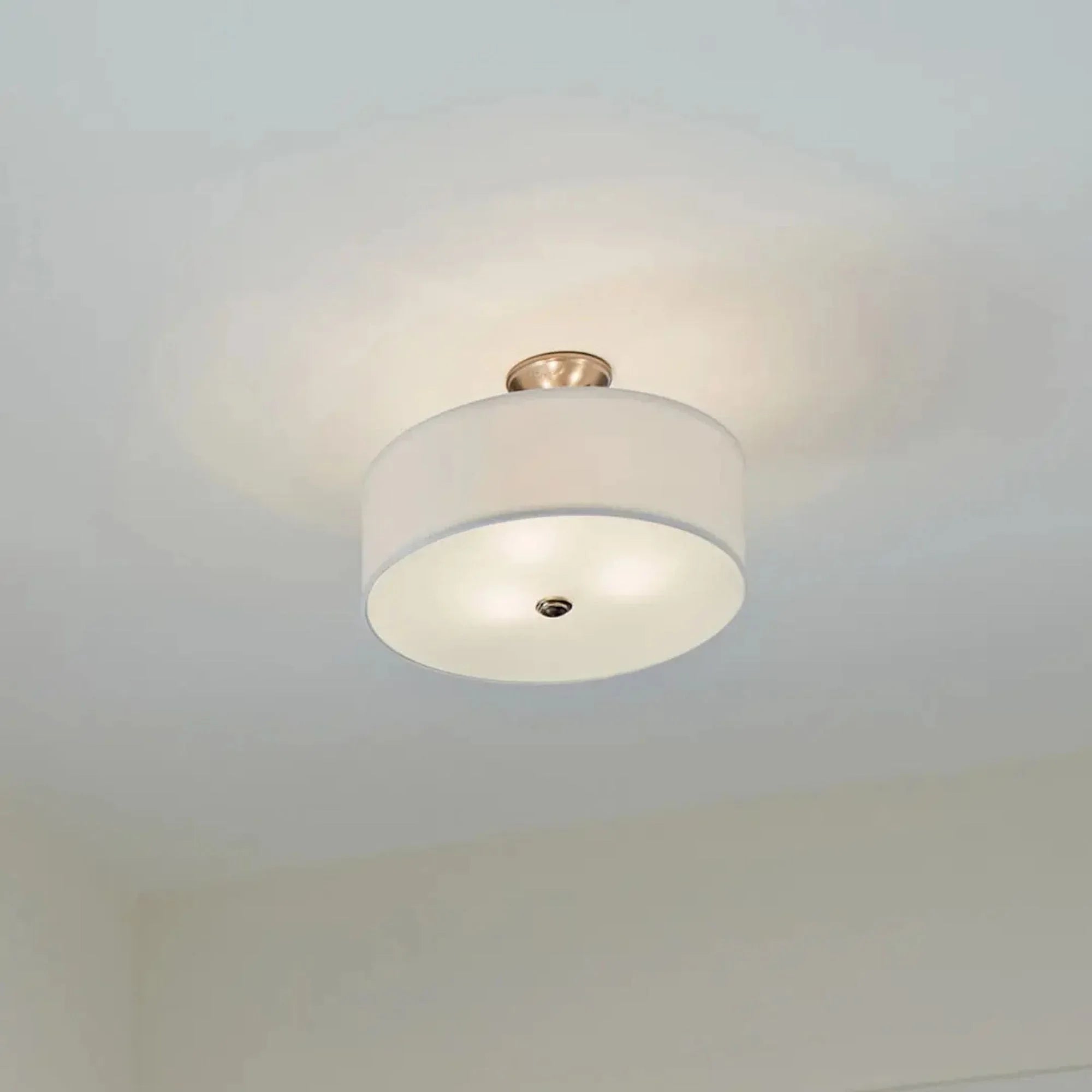 Shailene 18" 3-Light Round Semi-Flush Mount, Brushed Nickel Finish