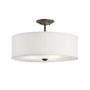 Shailene 18" 3-Light Round Semi-Flush Mount, Olde Bronze Finish