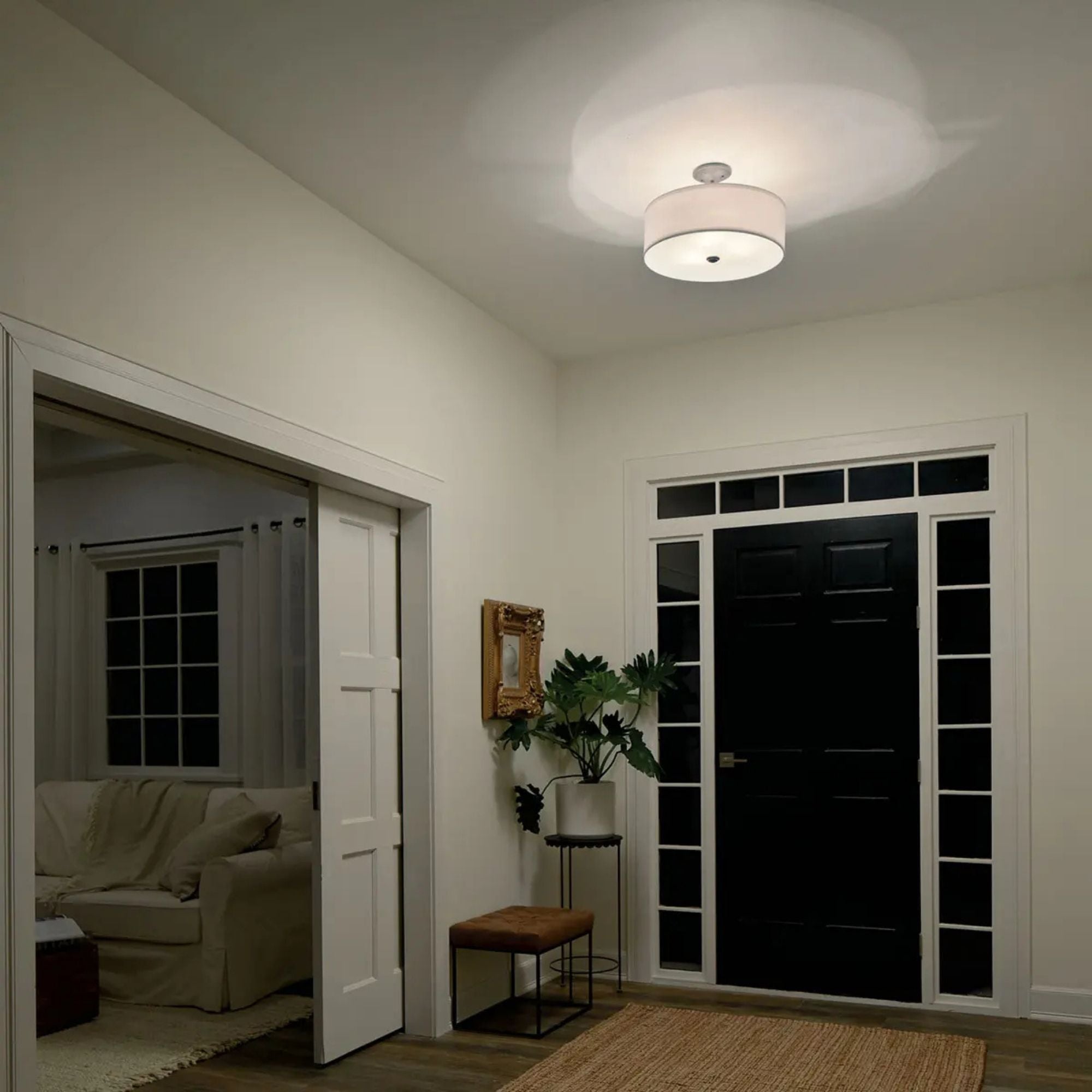 Shailene 18" 3-Light Round Semi-Flush Mount, Olde Bronze Finish
