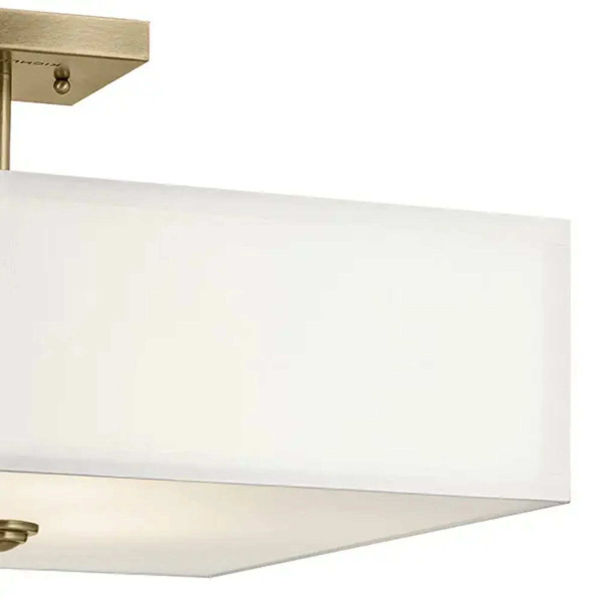 Kichler Lighting - Shailene 18" 3-Light Square Semi-Flush Mount, Natural Brass Finish | Bees Lighting