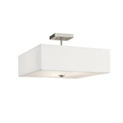 Shailene 18" 3-Light Square Semi-Flush Mount, Brushed Nickel Finish