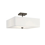 Shailene 18" 3-Light Square Semi-Flush Mount, Olde Bronze Finish