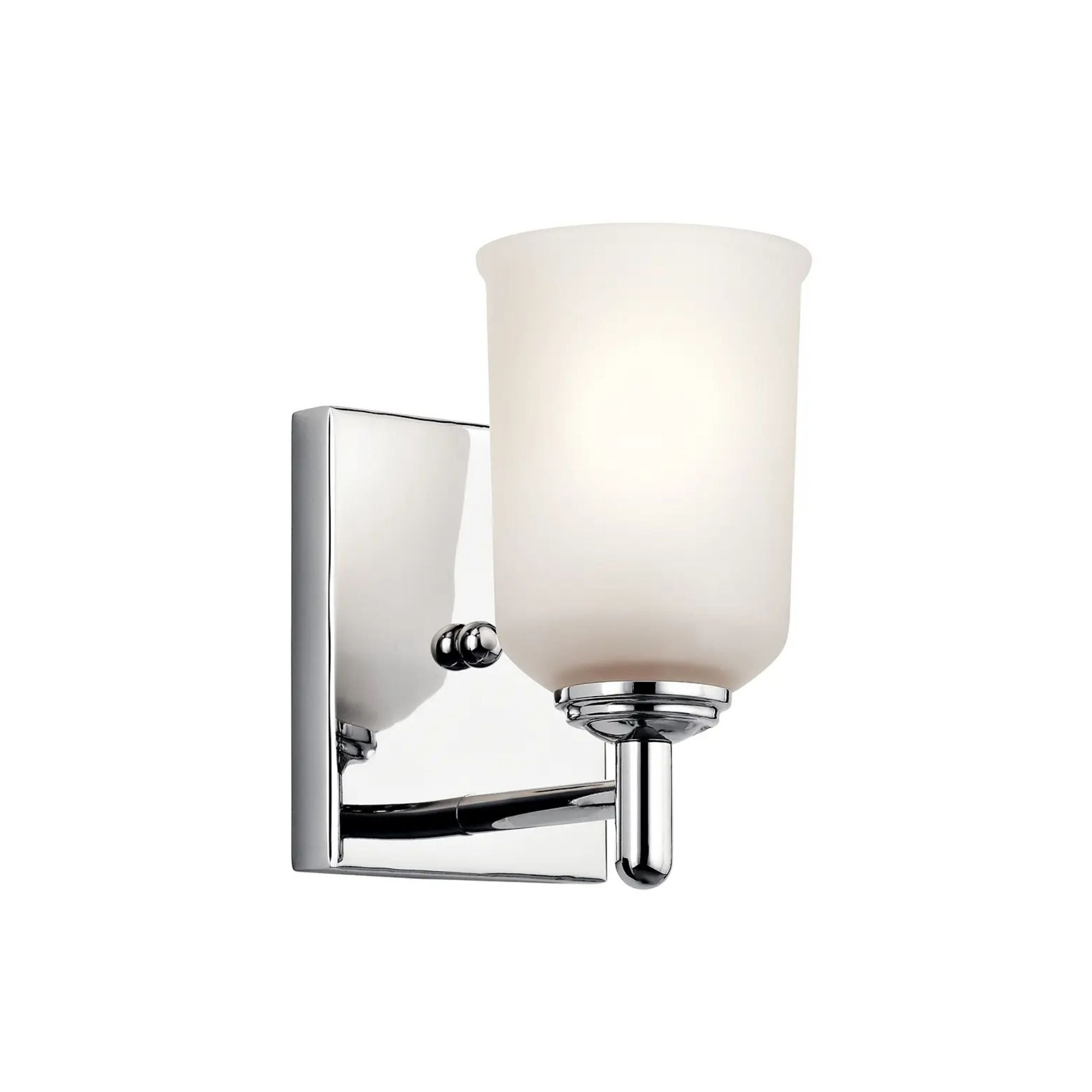 Shailene 5" Wall Sconce, Chrome Finish, Etched Glass