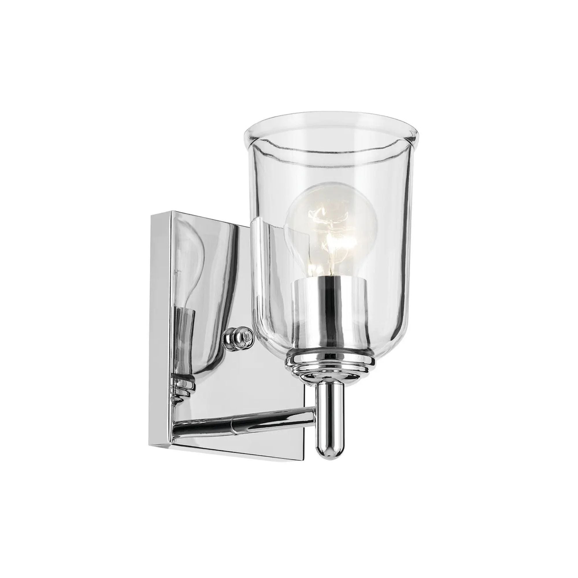 Shailene 5" Wall Sconce, Chrome Finish, Clear Glass