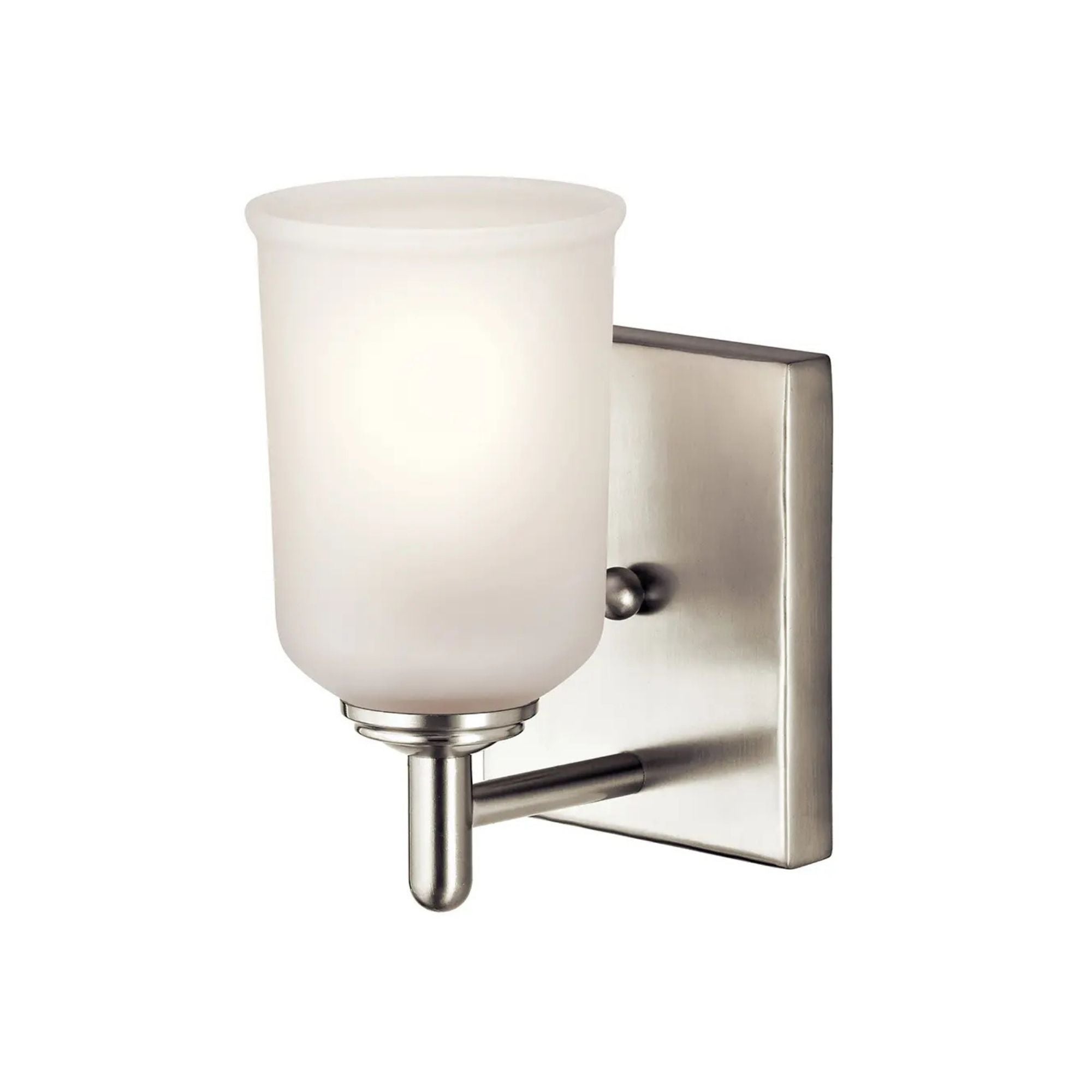 Shailene 5" Wall Sconce, Brushed Nickel Finish, Etched Glass