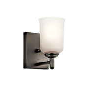 Shailene 5" Wall Sconce, Olde Bronze Finish, Etched Glass