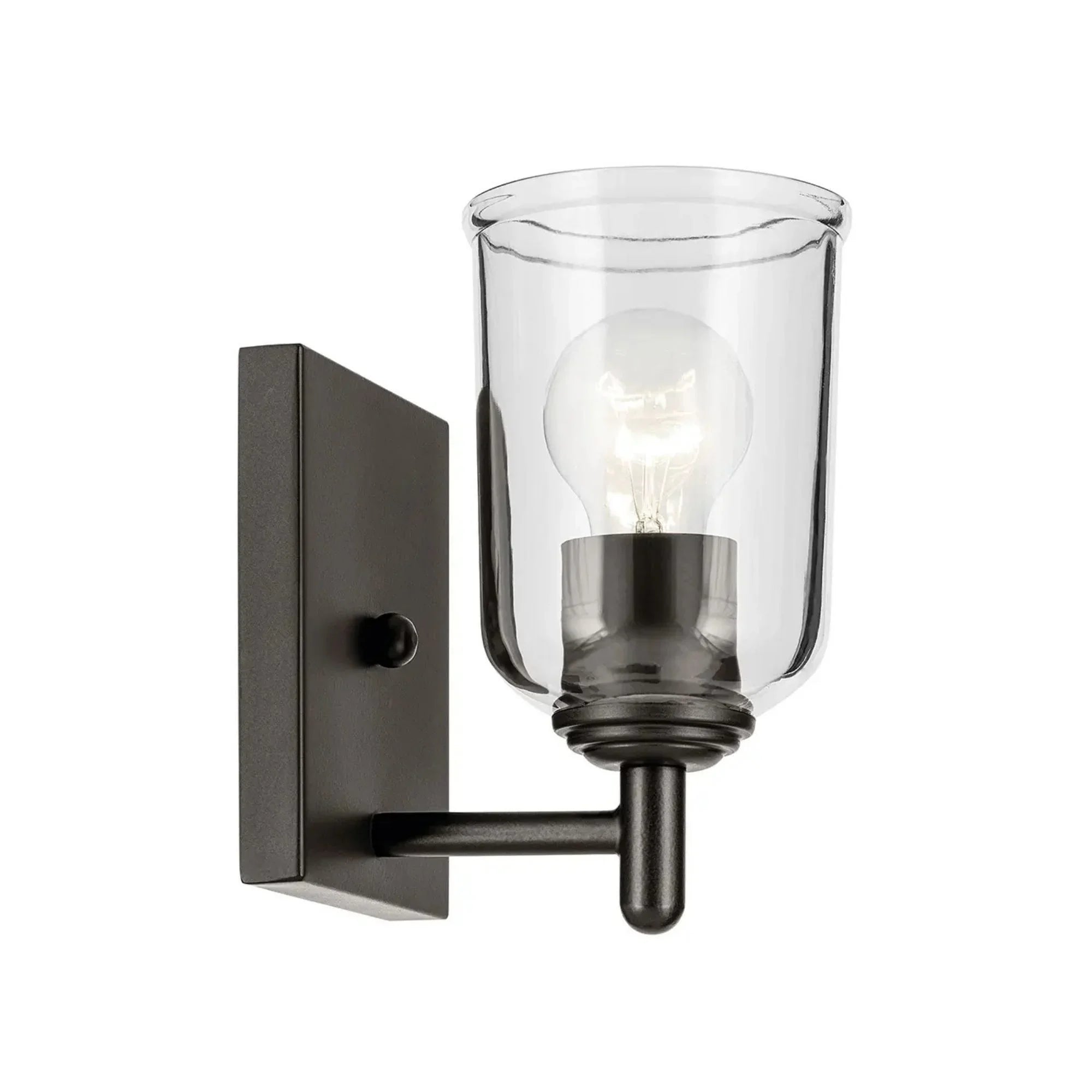 Shailene 5" Wall Sconce, Olde Bronze Finish, Clear Glass