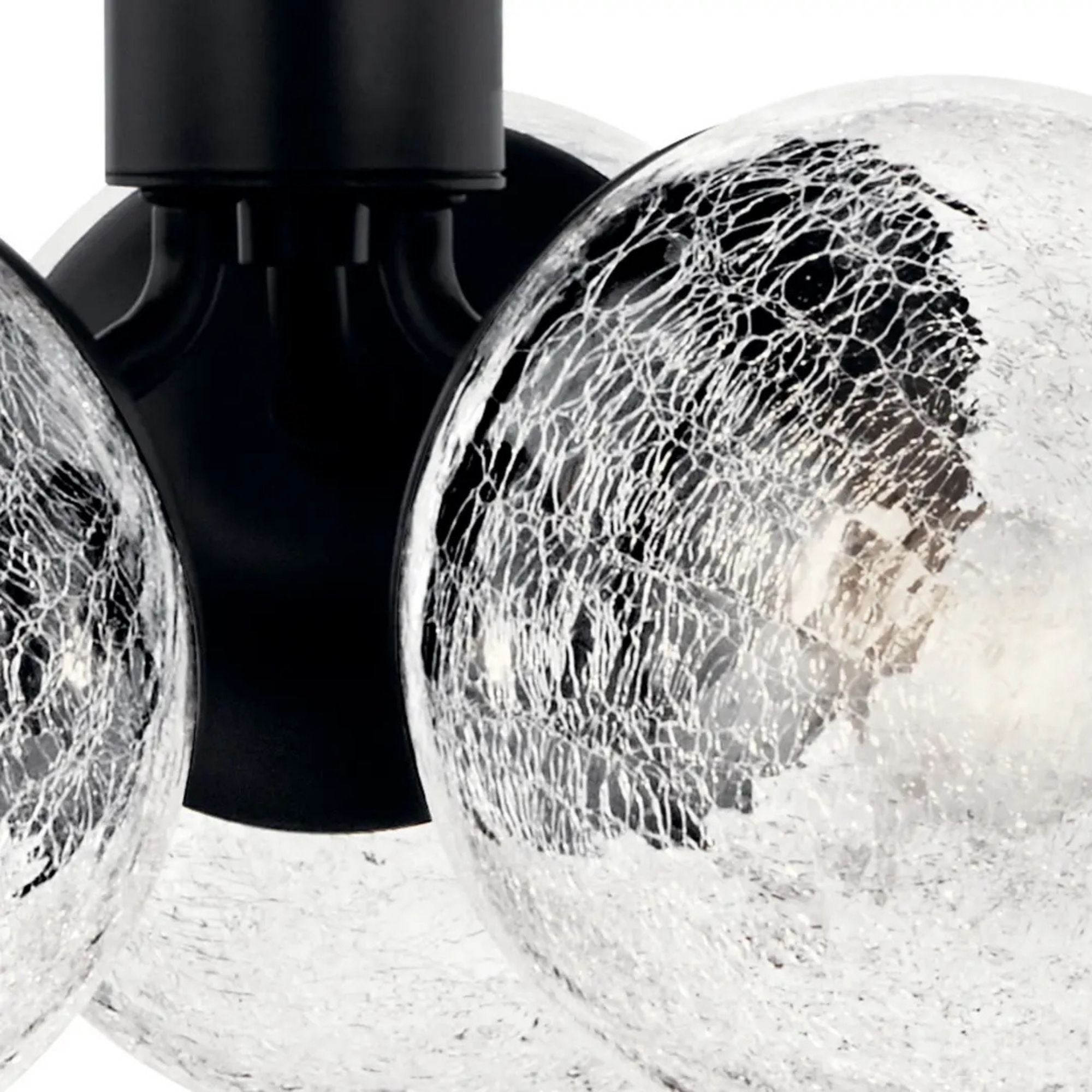 Kichler Lighting - Silvarious 17" 3-Light Chandelier, Black Finish, Crackle Glass | Bees Lighting