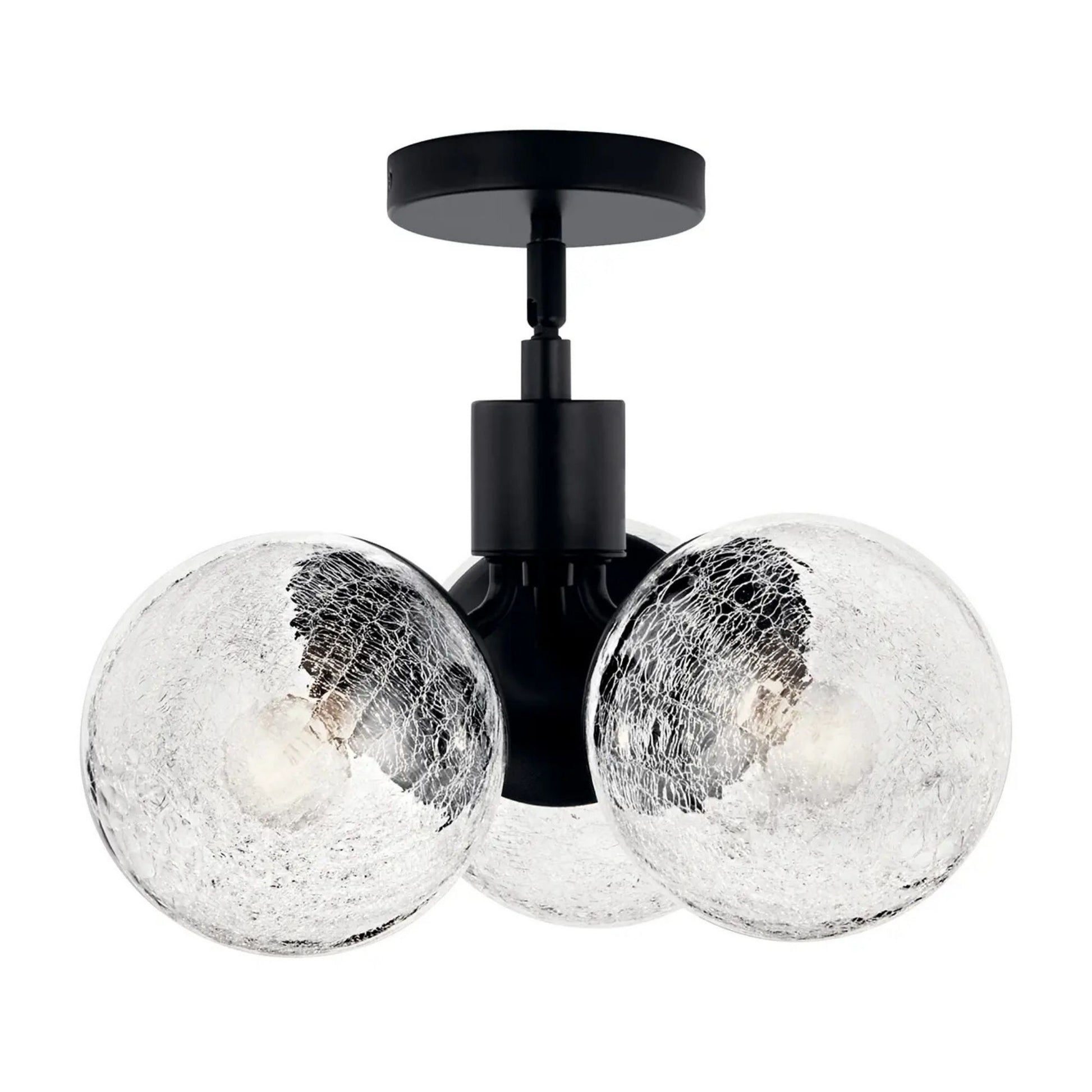 Kichler Lighting - Silvarious 17" 3-Light Chandelier, Black Finish, Crackle Glass | Bees Lighting