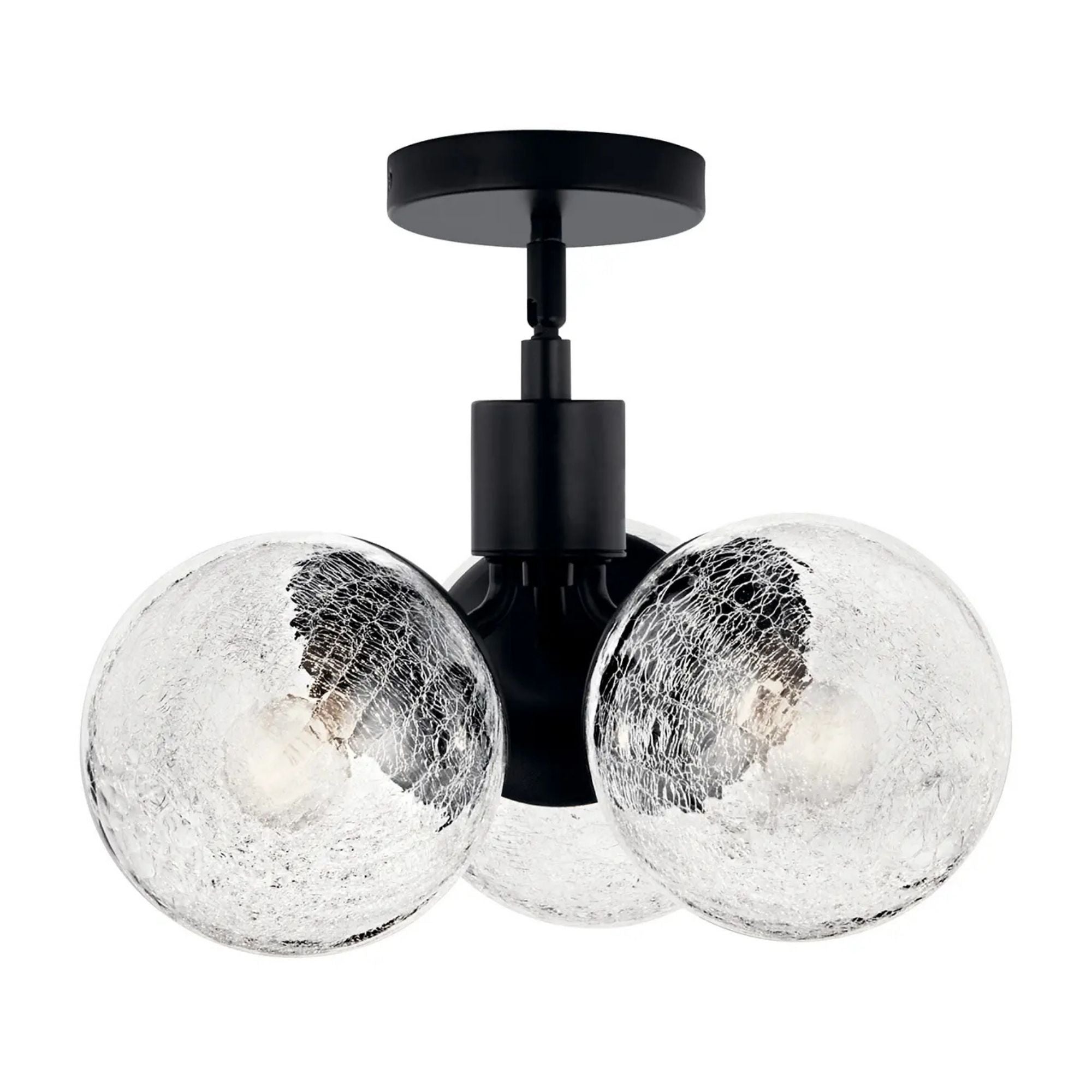 Kichler Lighting - Silvarious 17" 3-Light Chandelier, Black Finish, Crackle Glass | Bees Lighting