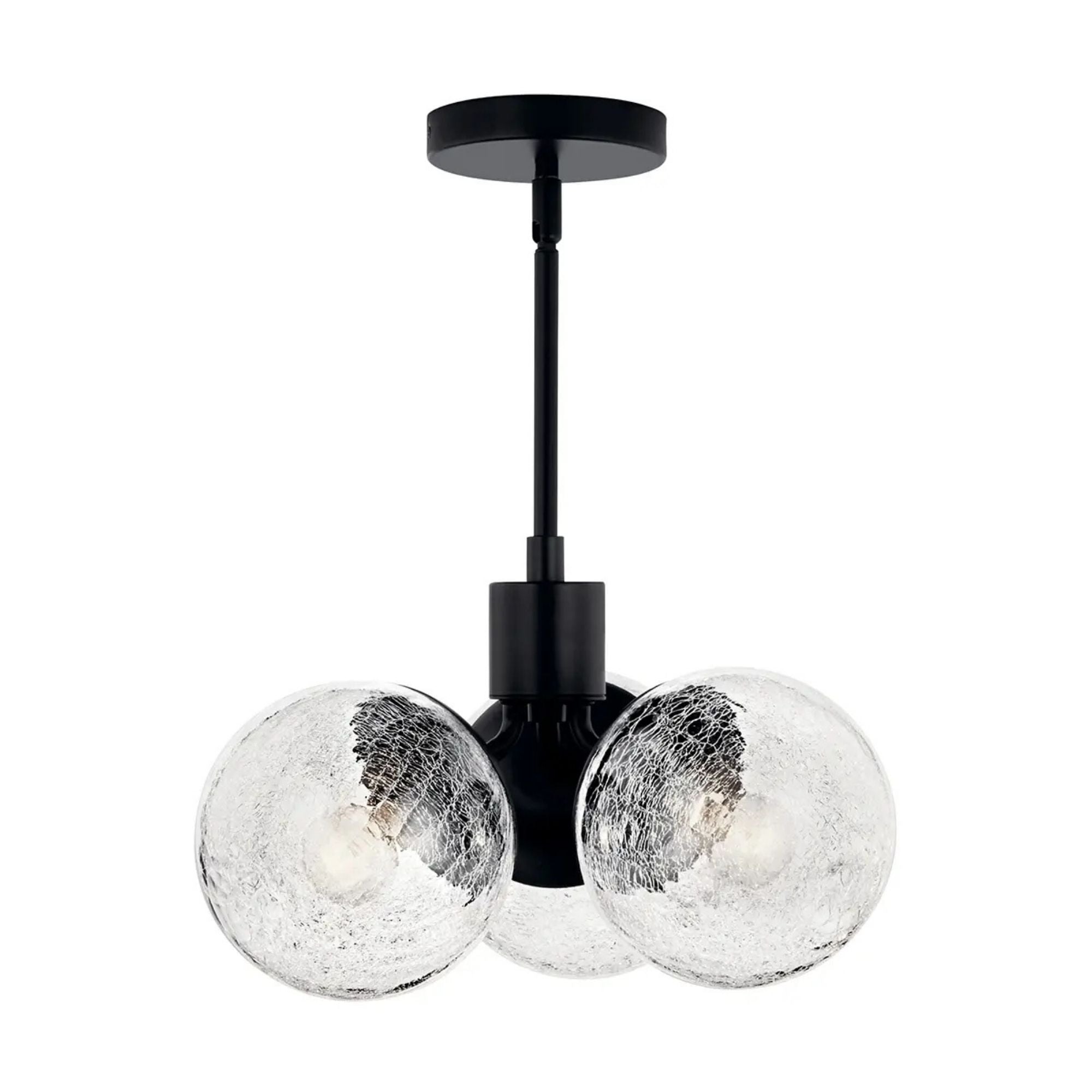 Kichler Lighting - Silvarious 17" 3-Light Chandelier, Black Finish, Crackle Glass | Bees Lighting