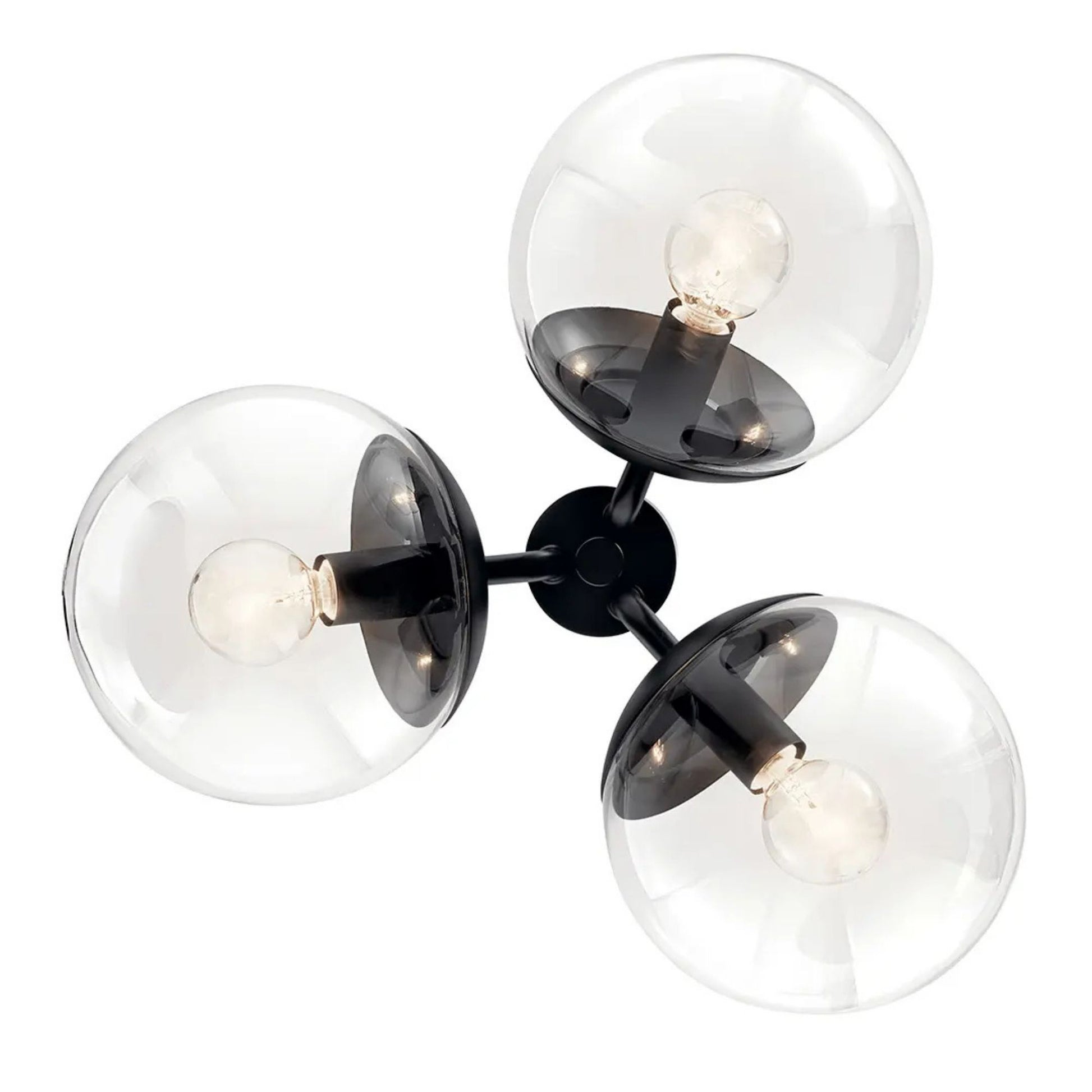 Kichler Lighting - Silvarious 17" 3-Light Chandelier, Black Finish, Clear Glass | Bees Lighting