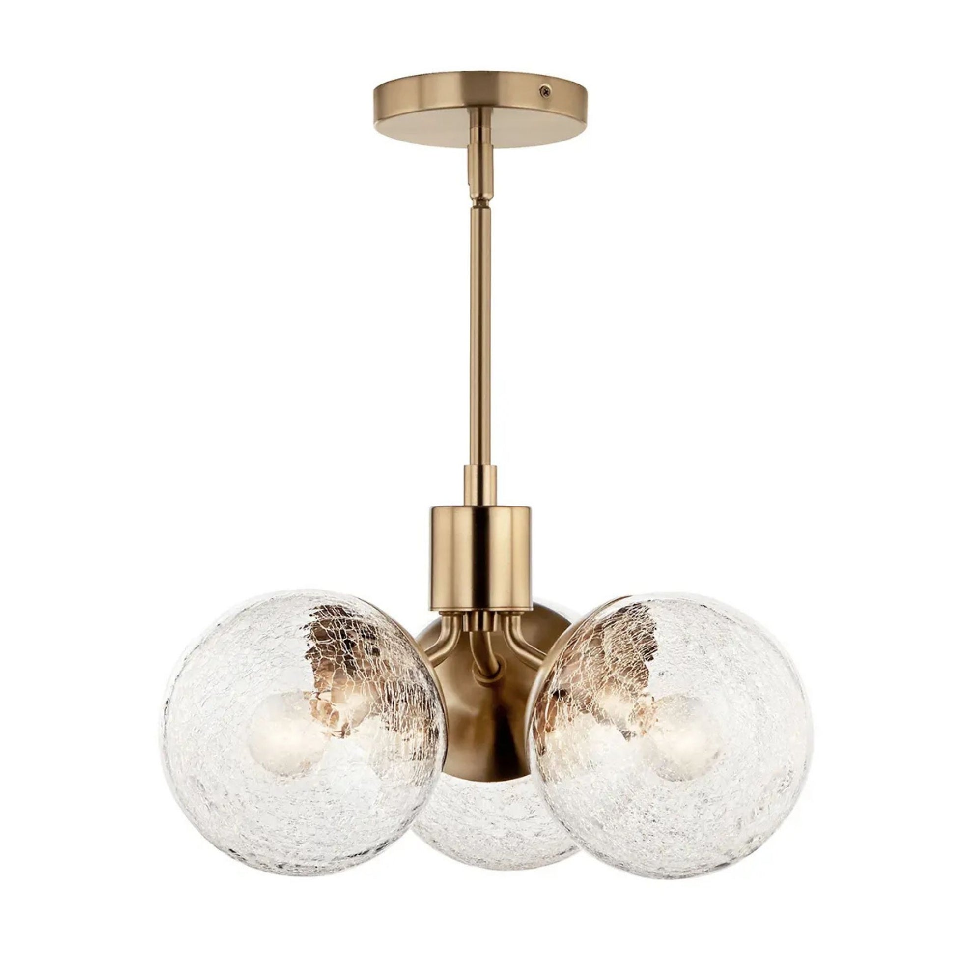 Kichler Lighting - Silvarious 17" 3-Light Chandelier, Champagne Bronze Finish, Crackle Glass | Bees Lighting