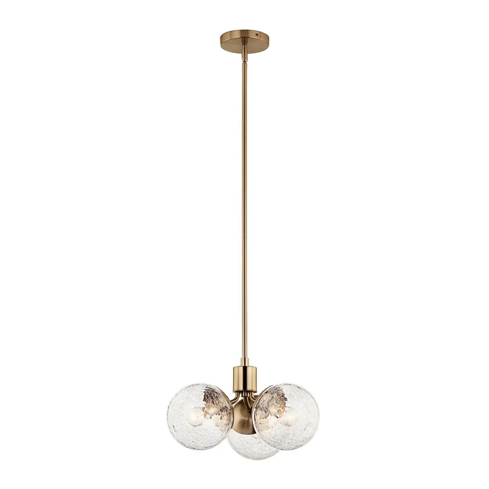 Kichler Lighting - Silvarious 17" 3-Light Chandelier, Champagne Bronze Finish, Crackle Glass | Bees Lighting
