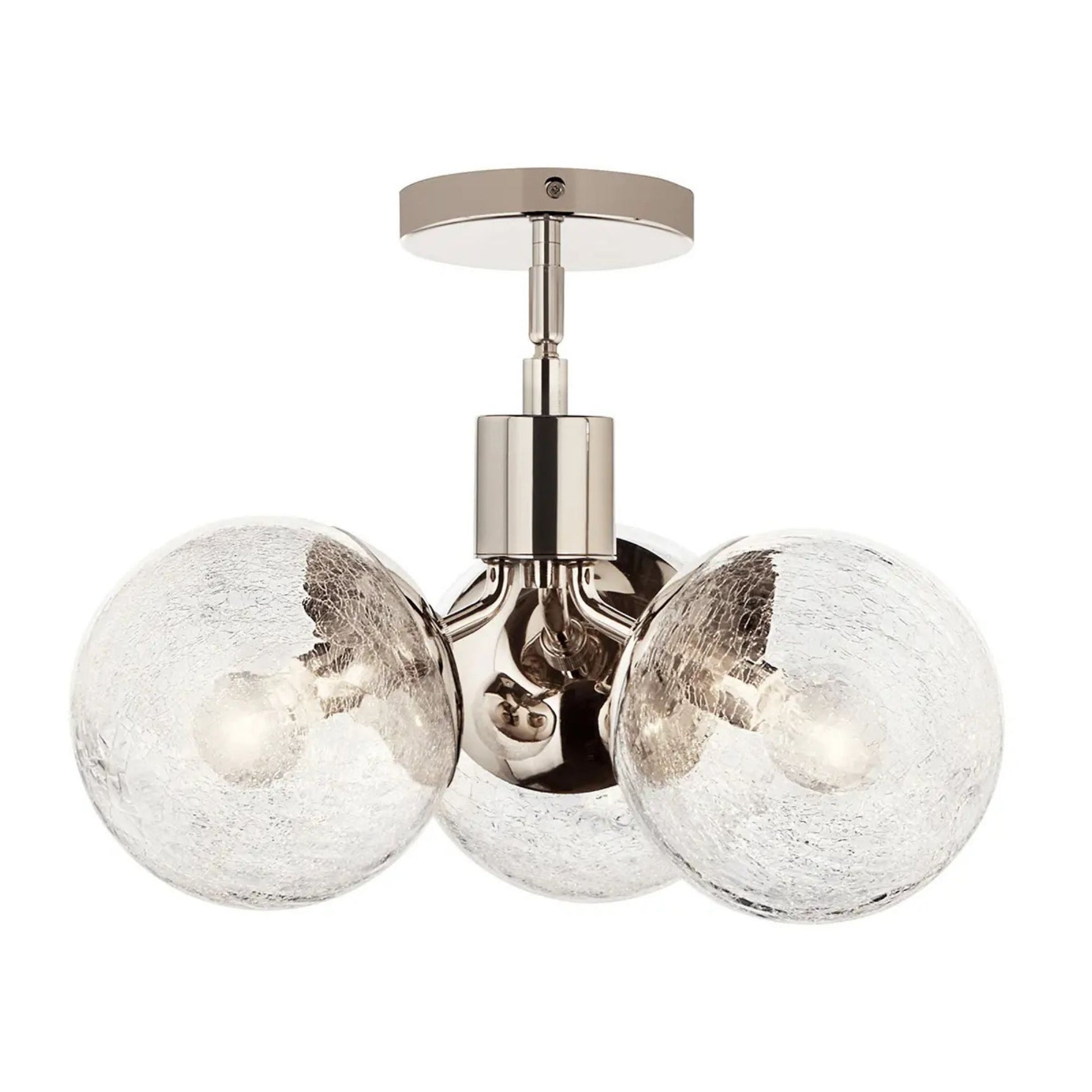 Kichler Lighting - Silvarious 17" 3-Light Chandelier, Polished Nickel Finish, Crackle Glass | Bees Lighting