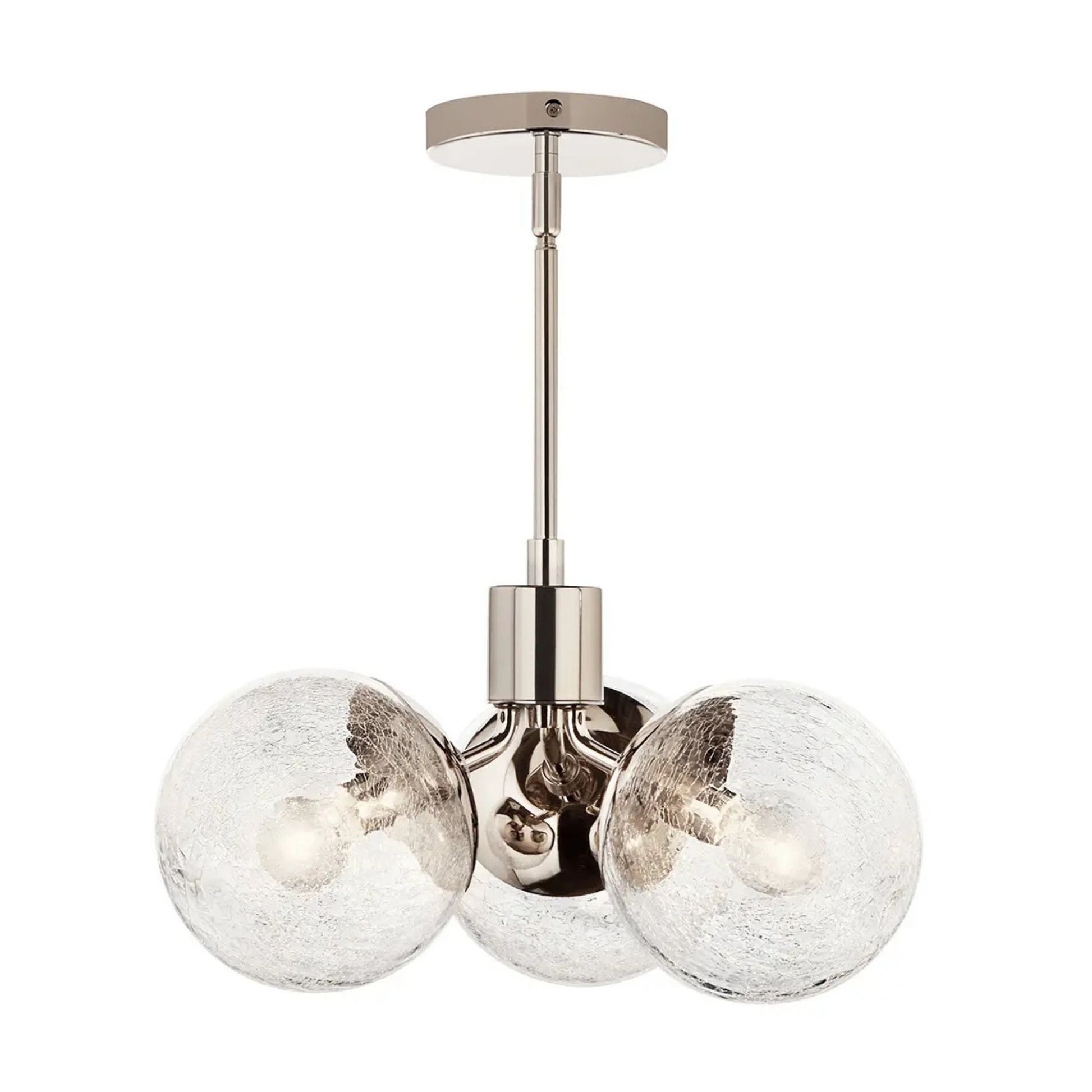Kichler Lighting - Silvarious 17" 3-Light Chandelier, Polished Nickel Finish, Crackle Glass | Bees Lighting