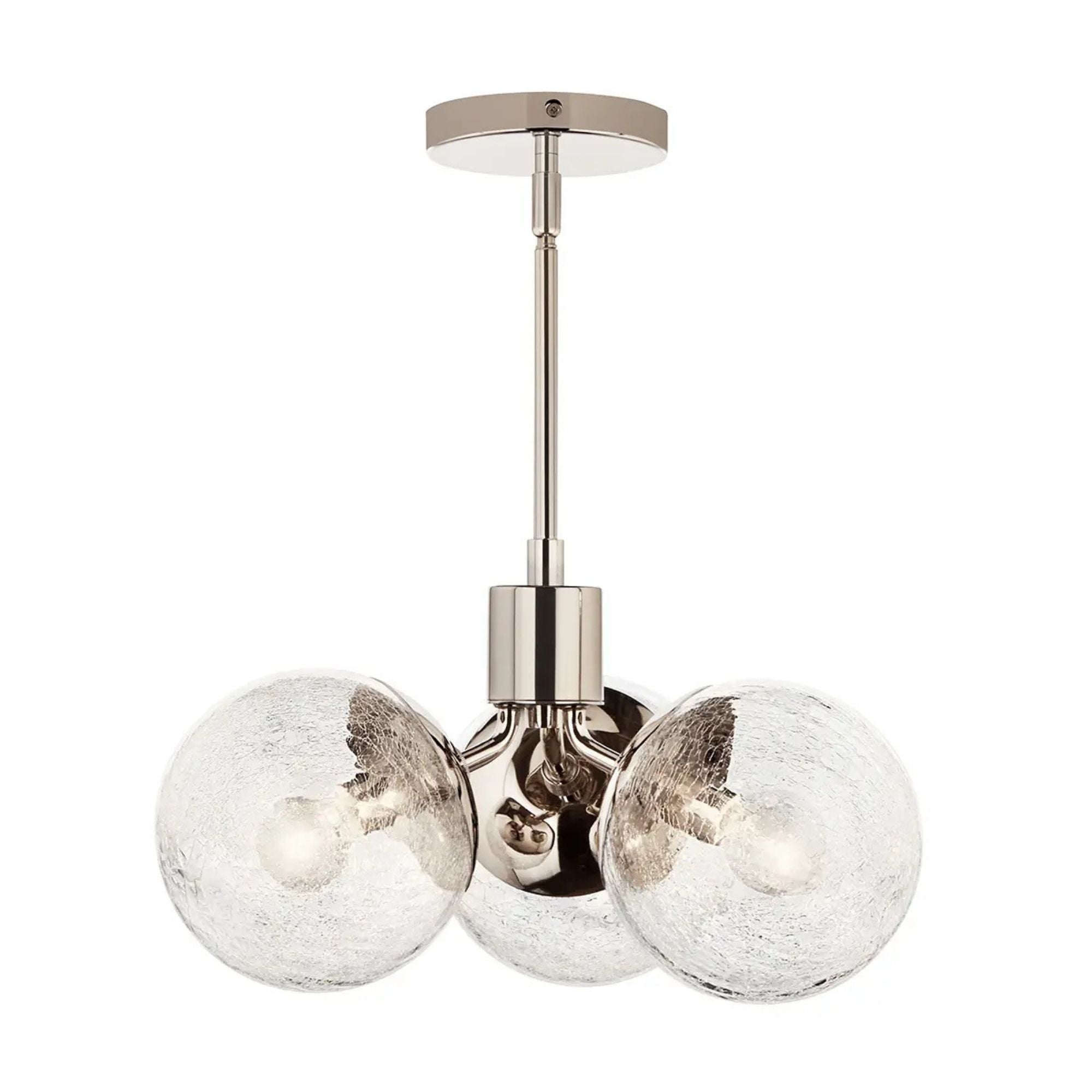 Kichler Lighting - Silvarious 17" 3-Light Chandelier, Polished Nickel Finish, Crackle Glass | Bees Lighting