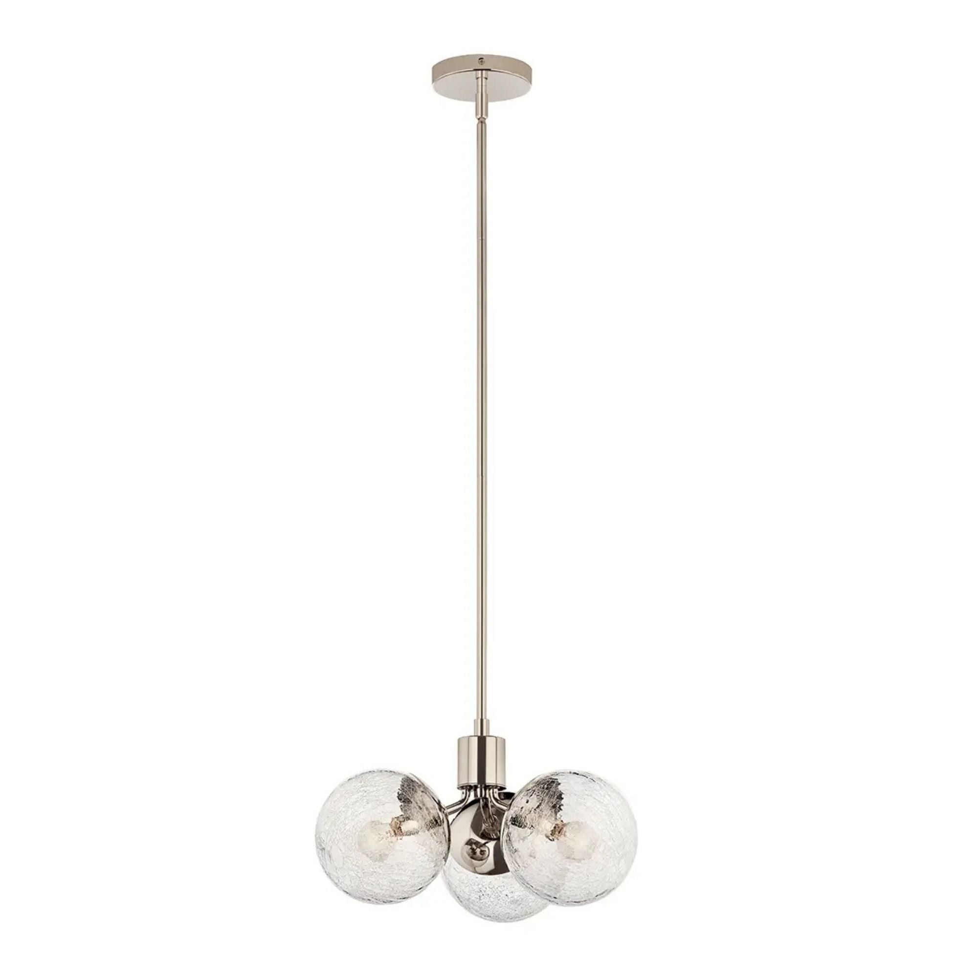 Kichler Lighting - Silvarious 17" 3-Light Chandelier, Polished Nickel Finish, Crackle Glass | Bees Lighting