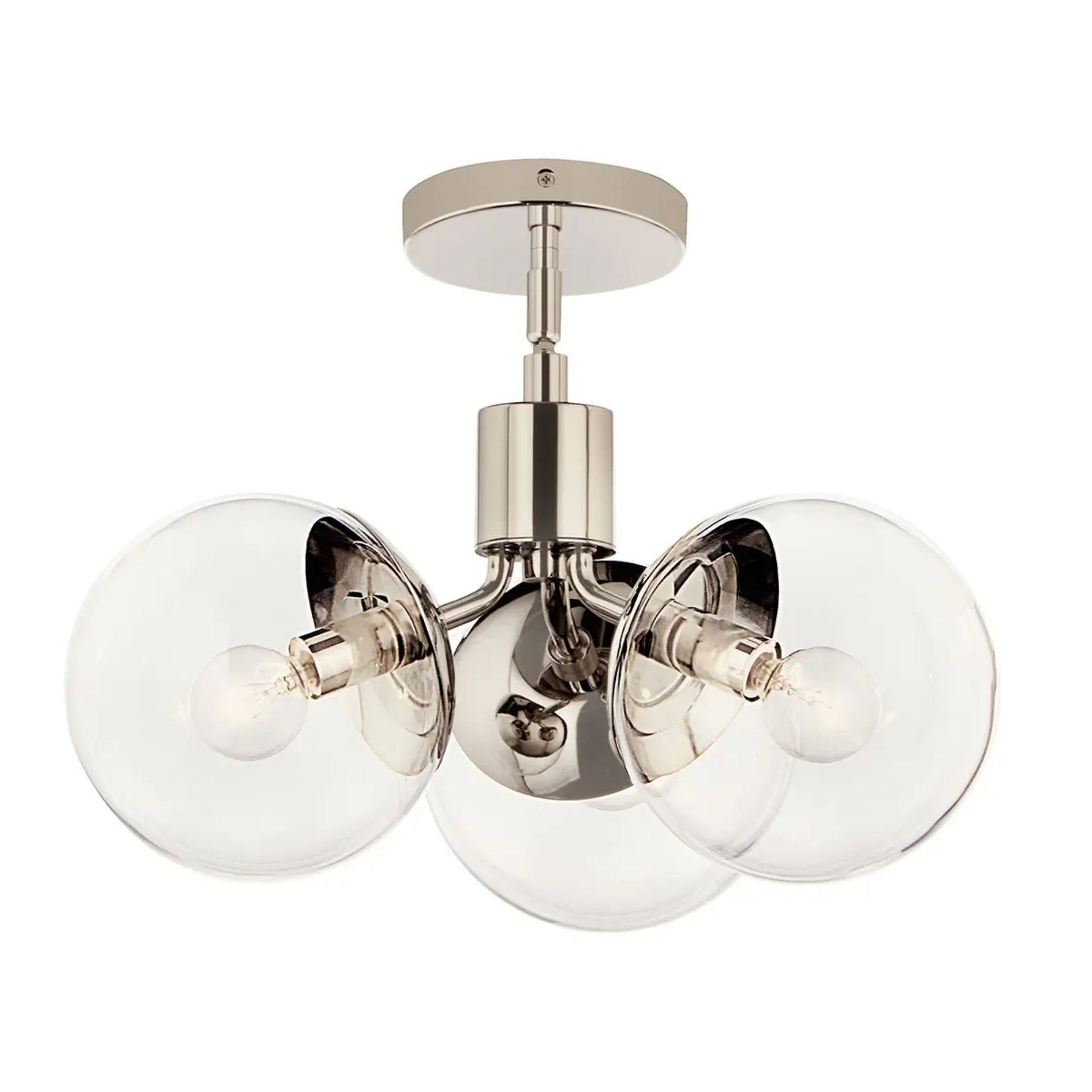 Kichler Lighting - Silvarious 17" 3-Light Chandelier, Polished Nickel Finish, Clear Glass | Bees Lighting