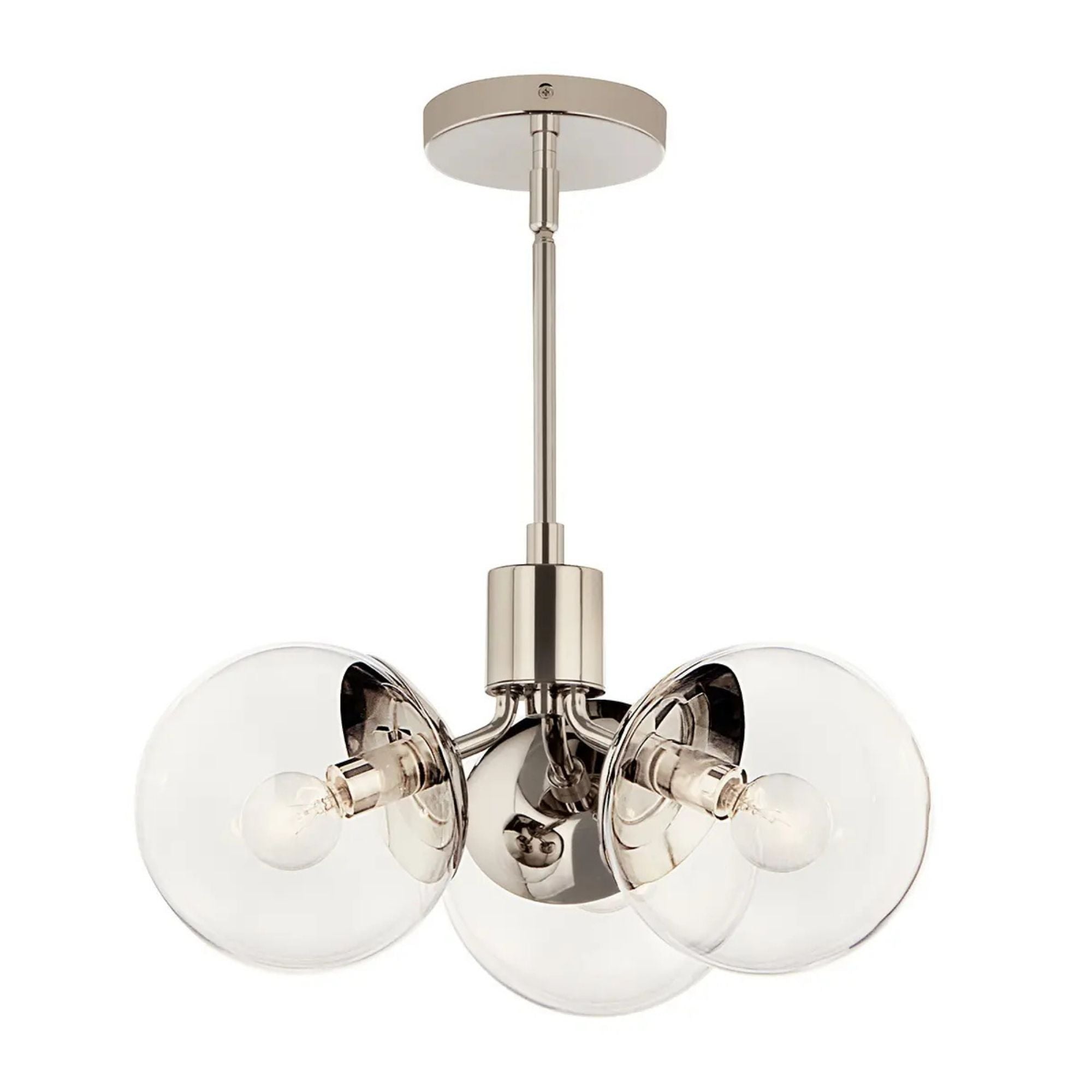 Kichler Lighting - Silvarious 17" 3-Light Chandelier, Polished Nickel Finish, Clear Glass | Bees Lighting