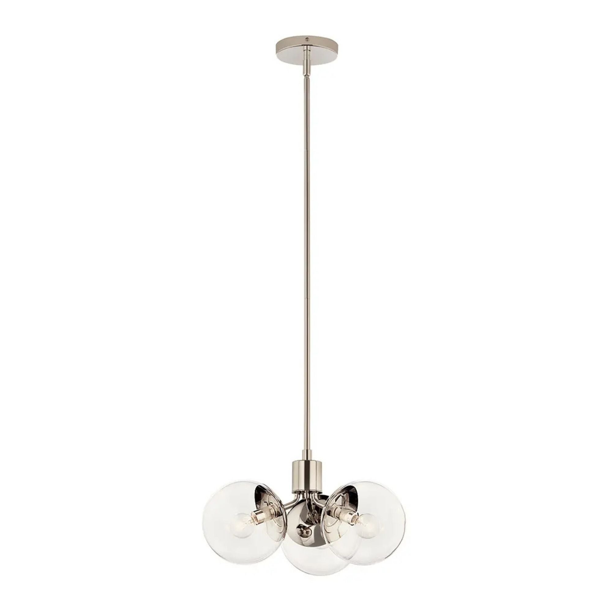 Kichler Lighting - Silvarious 17" 3-Light Chandelier, Polished Nickel Finish, Clear Glass | Bees Lighting