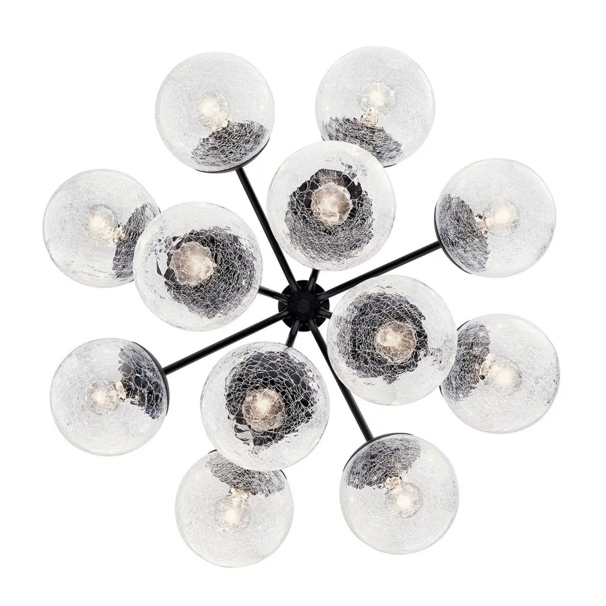 Kichler Lighting - Silvarious 30" 12-Light Chandelier, Black Finish, Crackle Glass | Bees Lighting