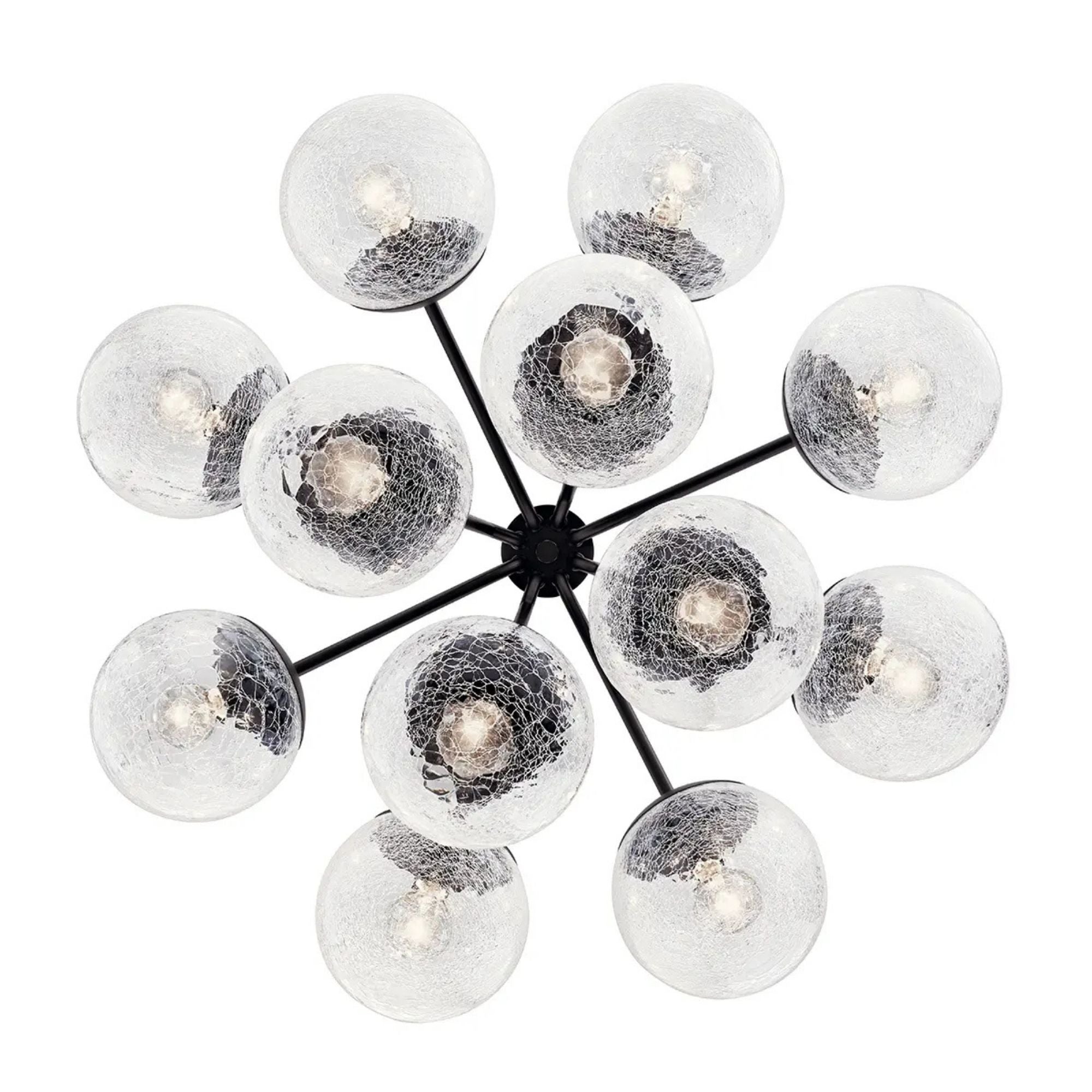 Kichler Lighting - Silvarious 30" 12-Light Chandelier, Black Finish, Crackle Glass | Bees Lighting