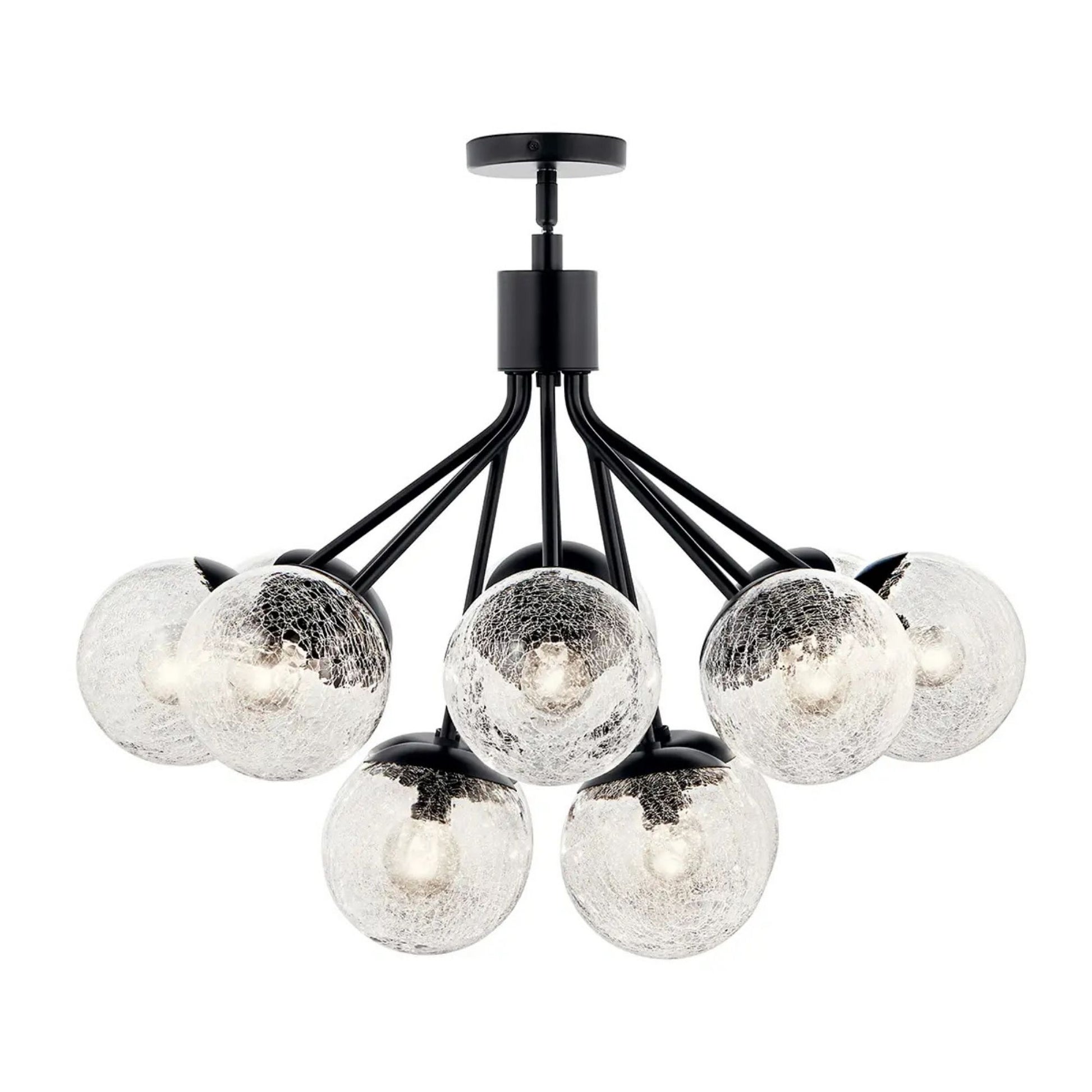 Kichler Lighting - Silvarious 30" 12-Light Chandelier, Black Finish, Crackle Glass | Bees Lighting