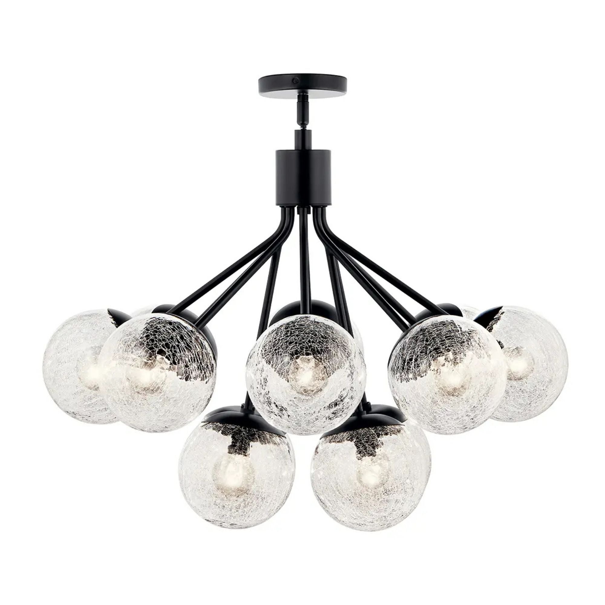 Kichler Lighting - Silvarious 30" 12-Light Chandelier, Black Finish, Crackle Glass | Bees Lighting