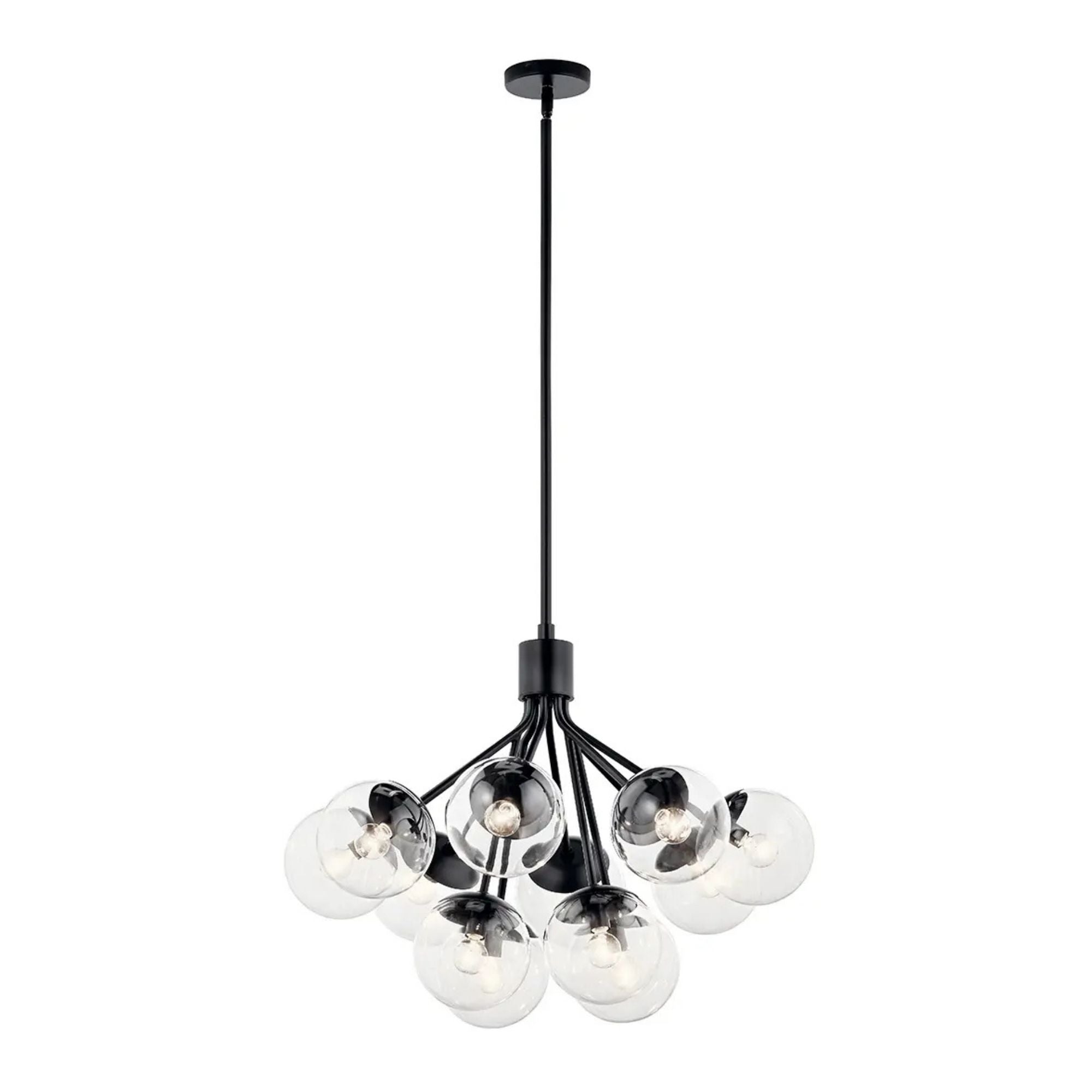 Kichler Lighting - Silvarious 30" 12-Light Chandelier, Black Finish, Clear Glass | Bees Lighting