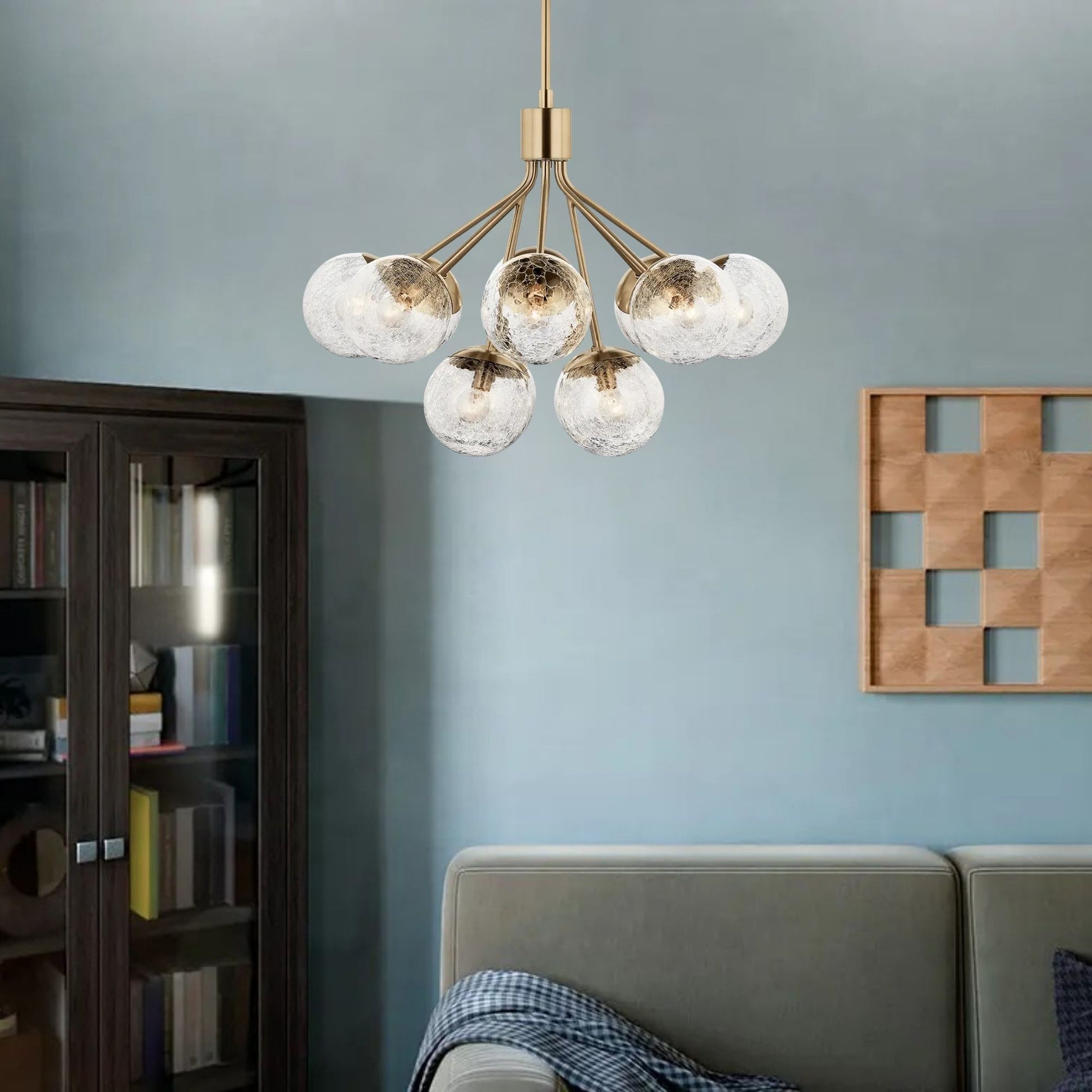 Kichler Lighting - Silvarious 30" 12-Light Chandelier, Champagne Bronze Finish, Crackle Glass | Bees Lighting