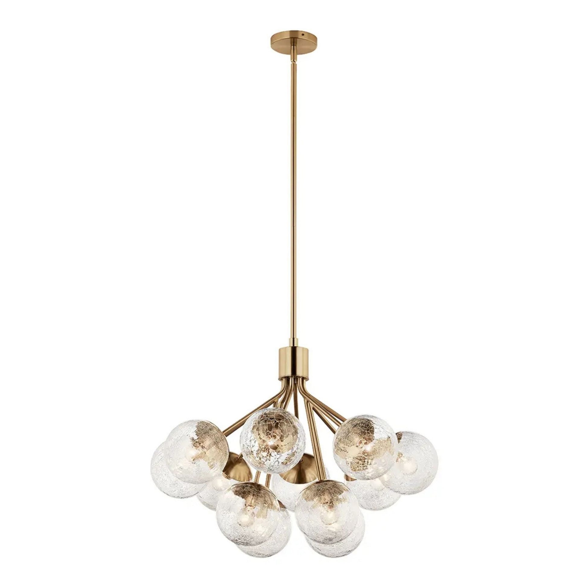Kichler Lighting - Silvarious 30" 12-Light Chandelier, Champagne Bronze Finish, Crackle Glass | Bees Lighting