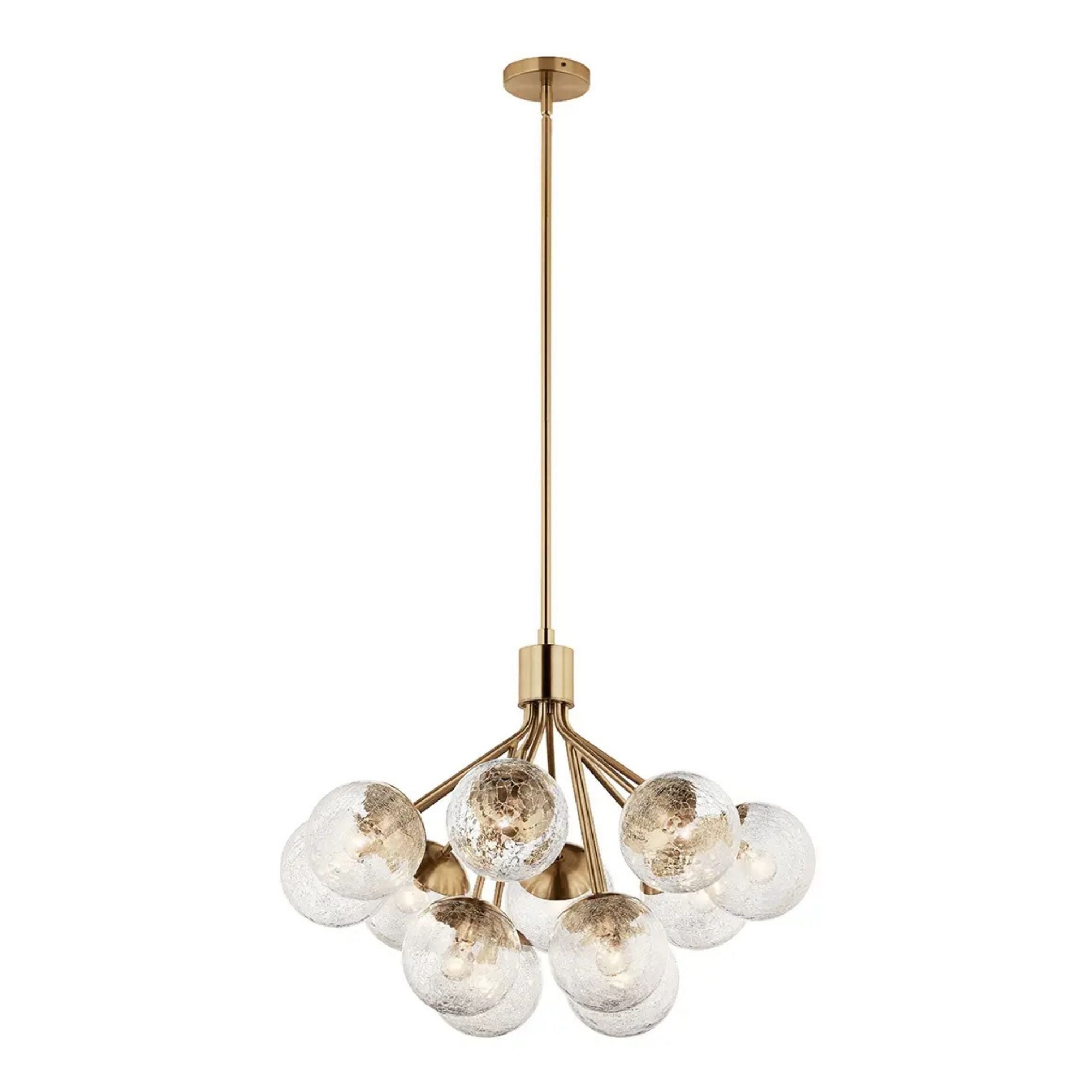 Kichler Lighting - Silvarious 30" 12-Light Chandelier, Champagne Bronze Finish, Crackle Glass | Bees Lighting