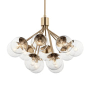 Silvarious 30" 12-Light Chandelier, Champagne Bronze Finish, Clear Glass