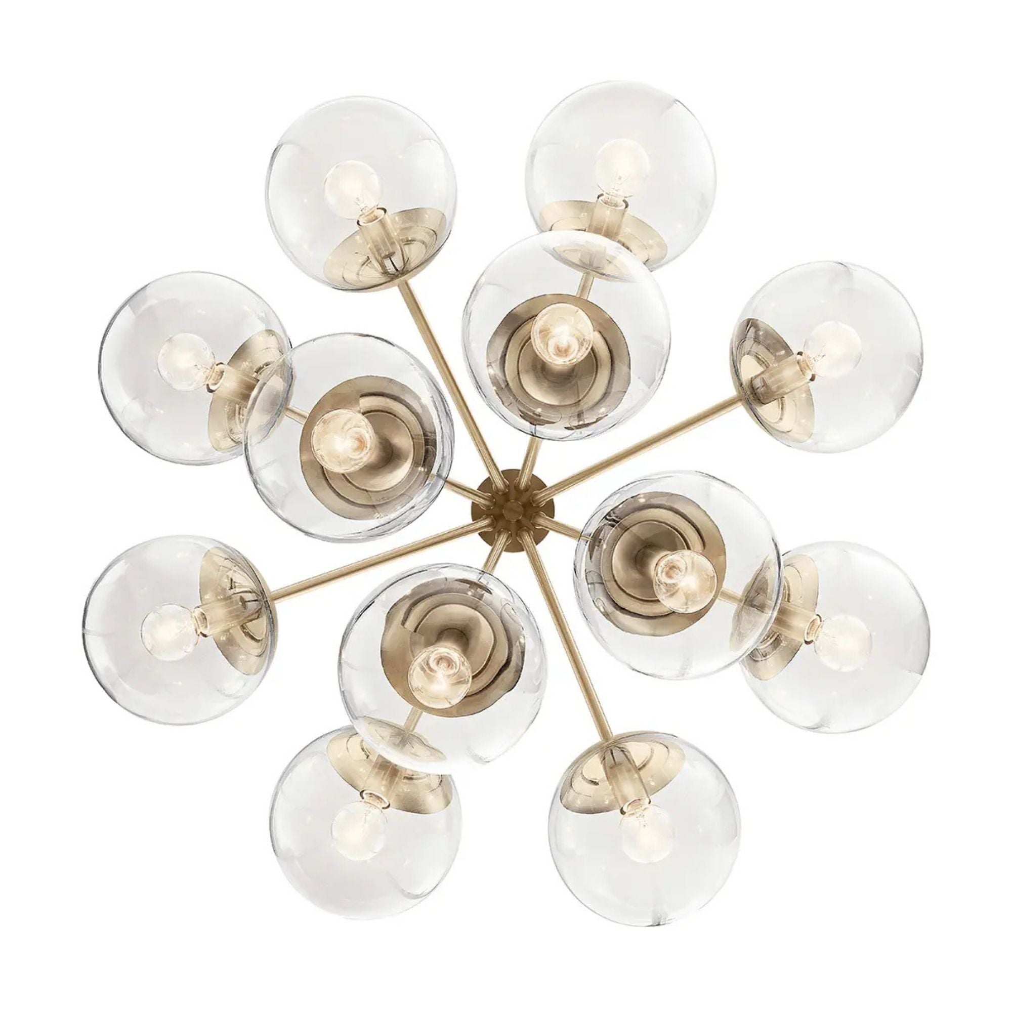 Silvarious 30" 12-Light Chandelier, Champagne Bronze Finish, Clear Glass