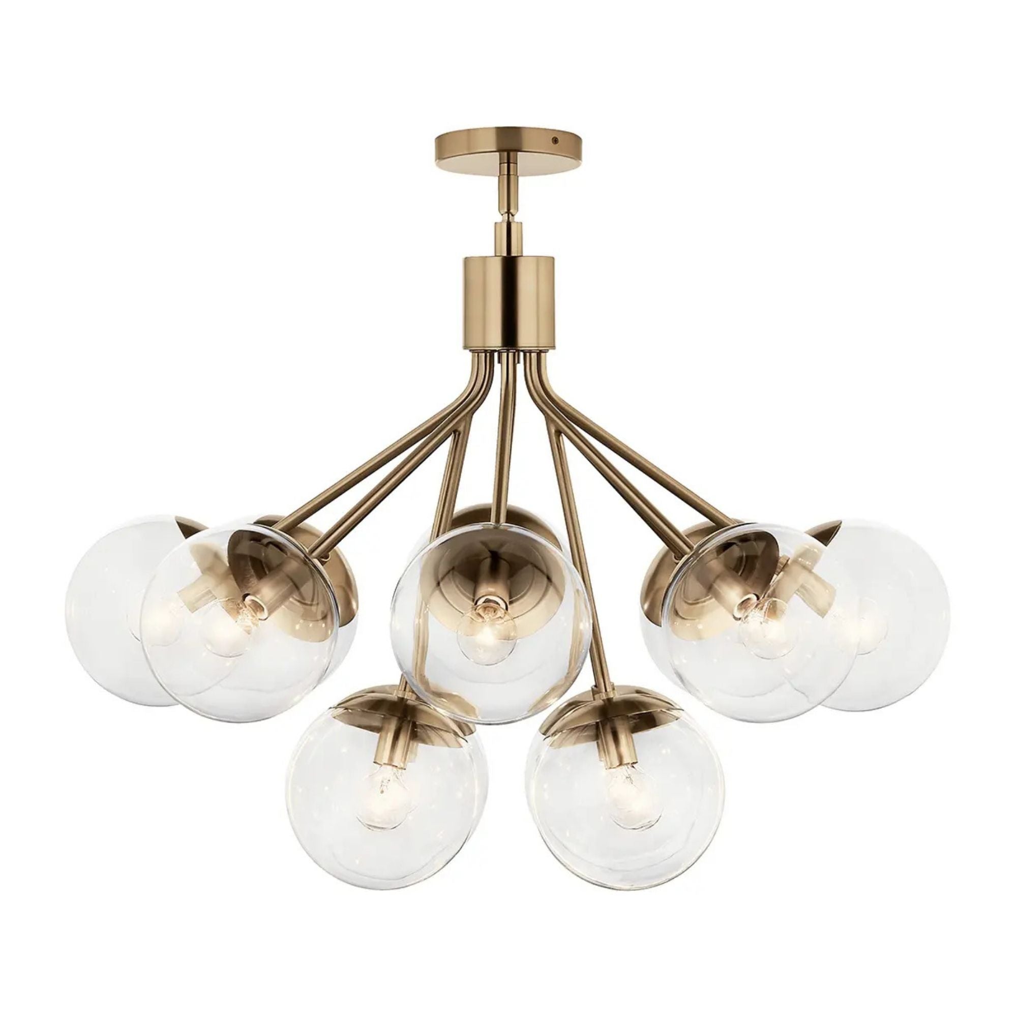 Silvarious 30" 12-Light Chandelier, Champagne Bronze Finish, Clear Glass