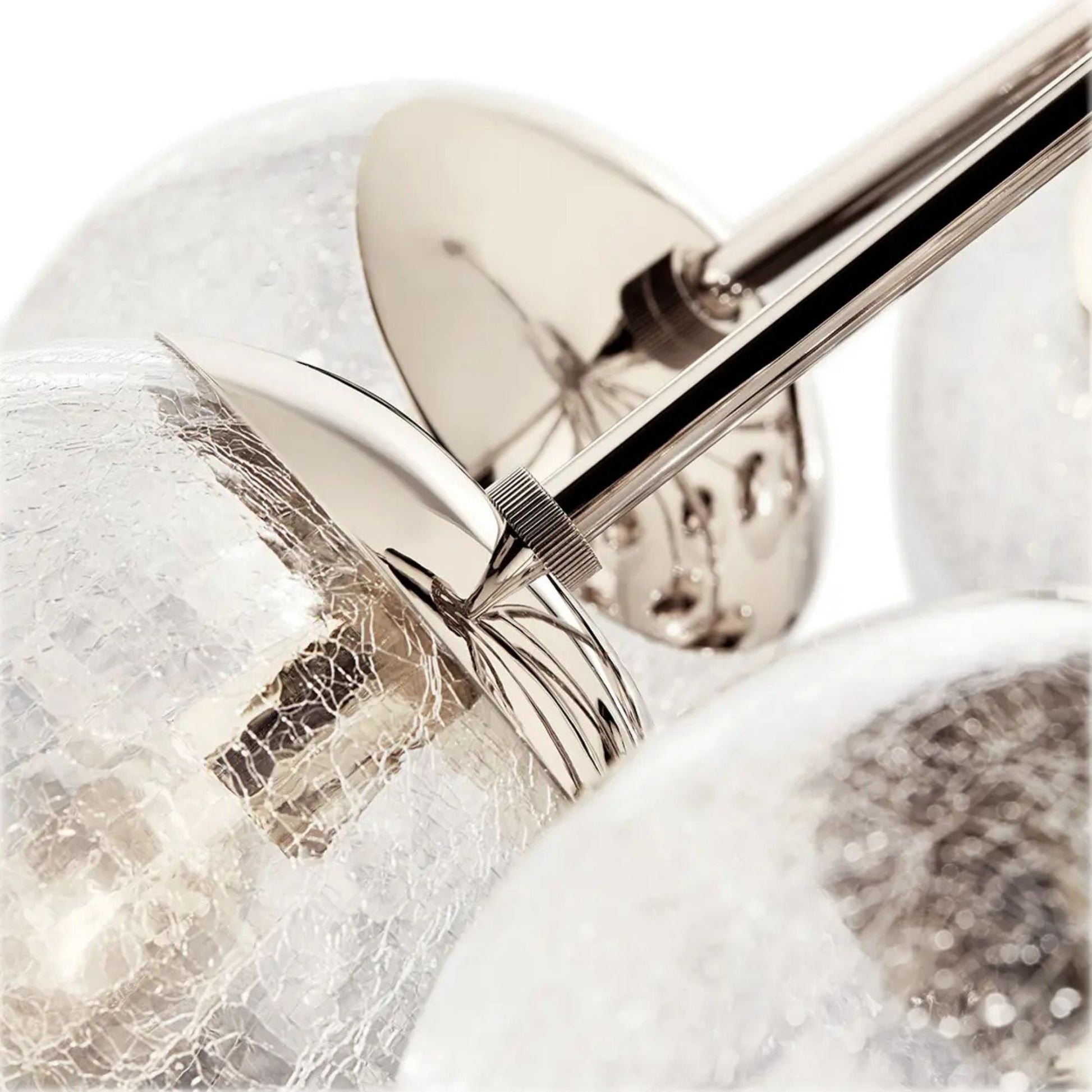 Kichler Lighting - Silvarious 30" 12-Light Chandelier, Polished Nickel Finish, Crackle Glass | Bees Lighting