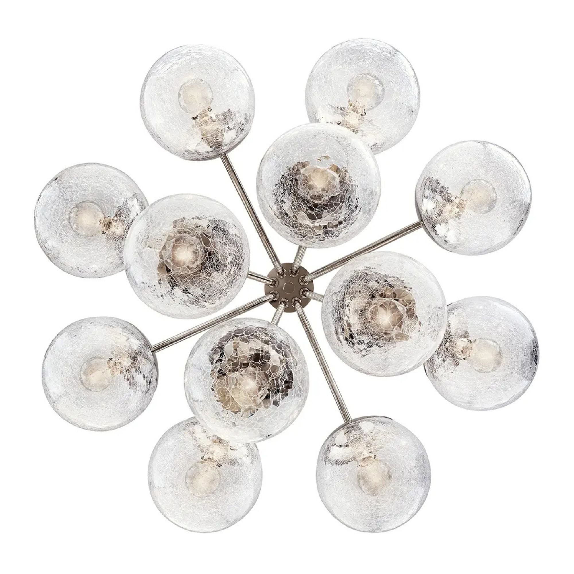 Kichler Lighting - Silvarious 30" 12-Light Chandelier, Polished Nickel Finish, Crackle Glass | Bees Lighting
