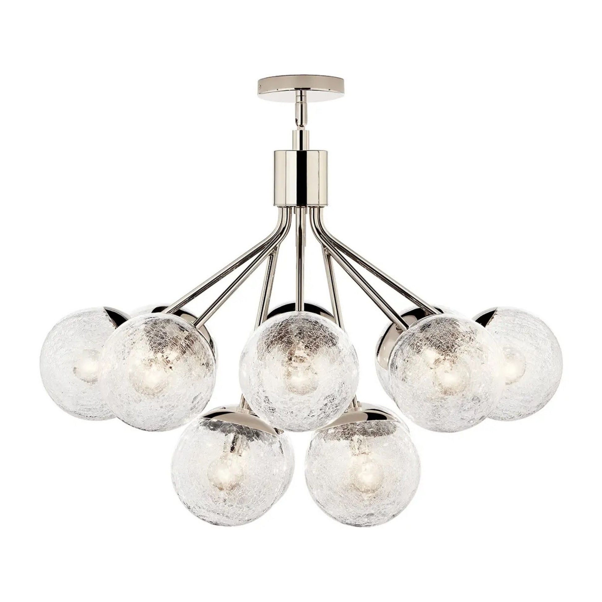 Kichler Lighting - Silvarious 30" 12-Light Chandelier, Polished Nickel Finish, Crackle Glass | Bees Lighting