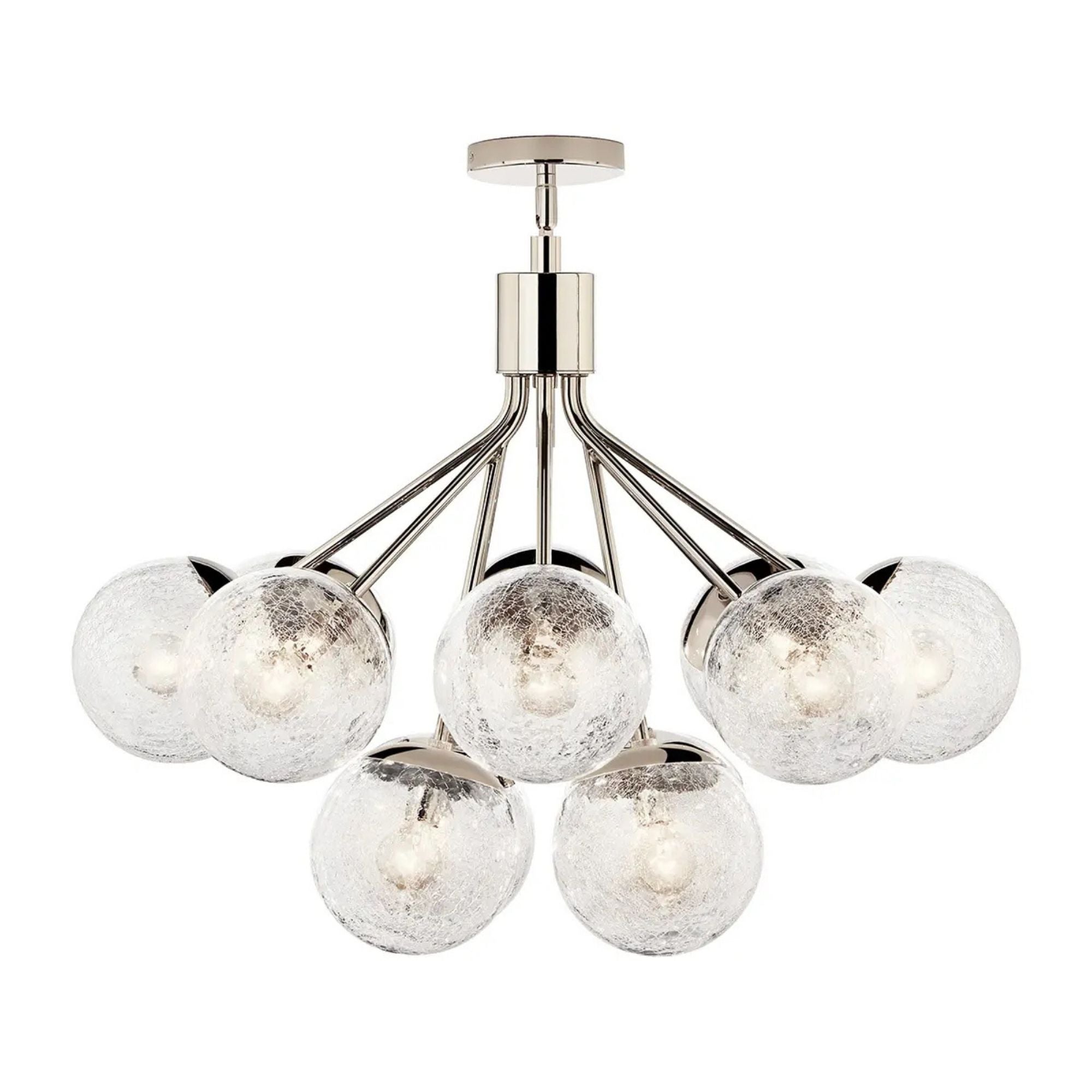Kichler Lighting - Silvarious 30" 12-Light Chandelier, Polished Nickel Finish, Crackle Glass | Bees Lighting