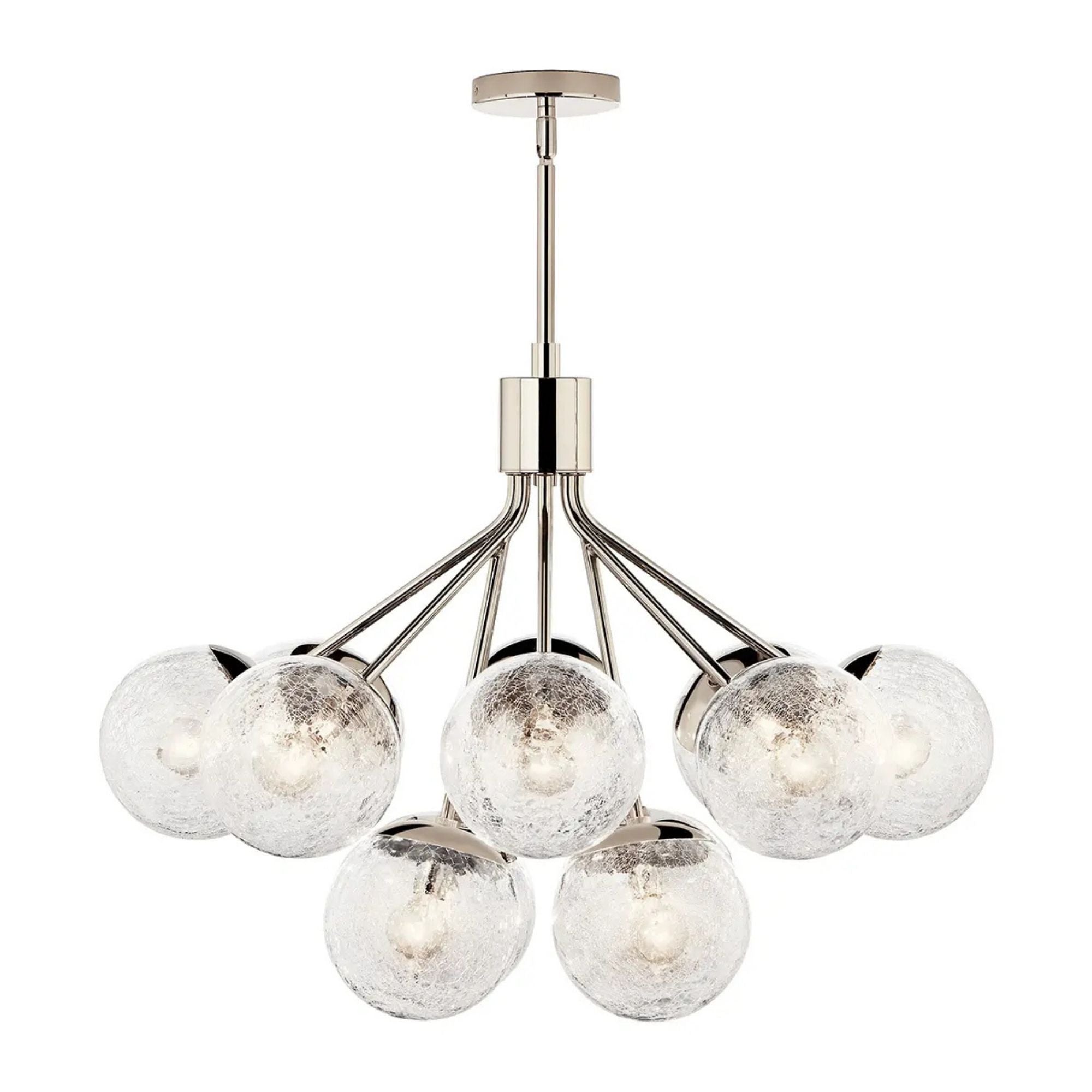 Kichler Lighting - Silvarious 30" 12-Light Chandelier, Polished Nickel Finish, Crackle Glass | Bees Lighting