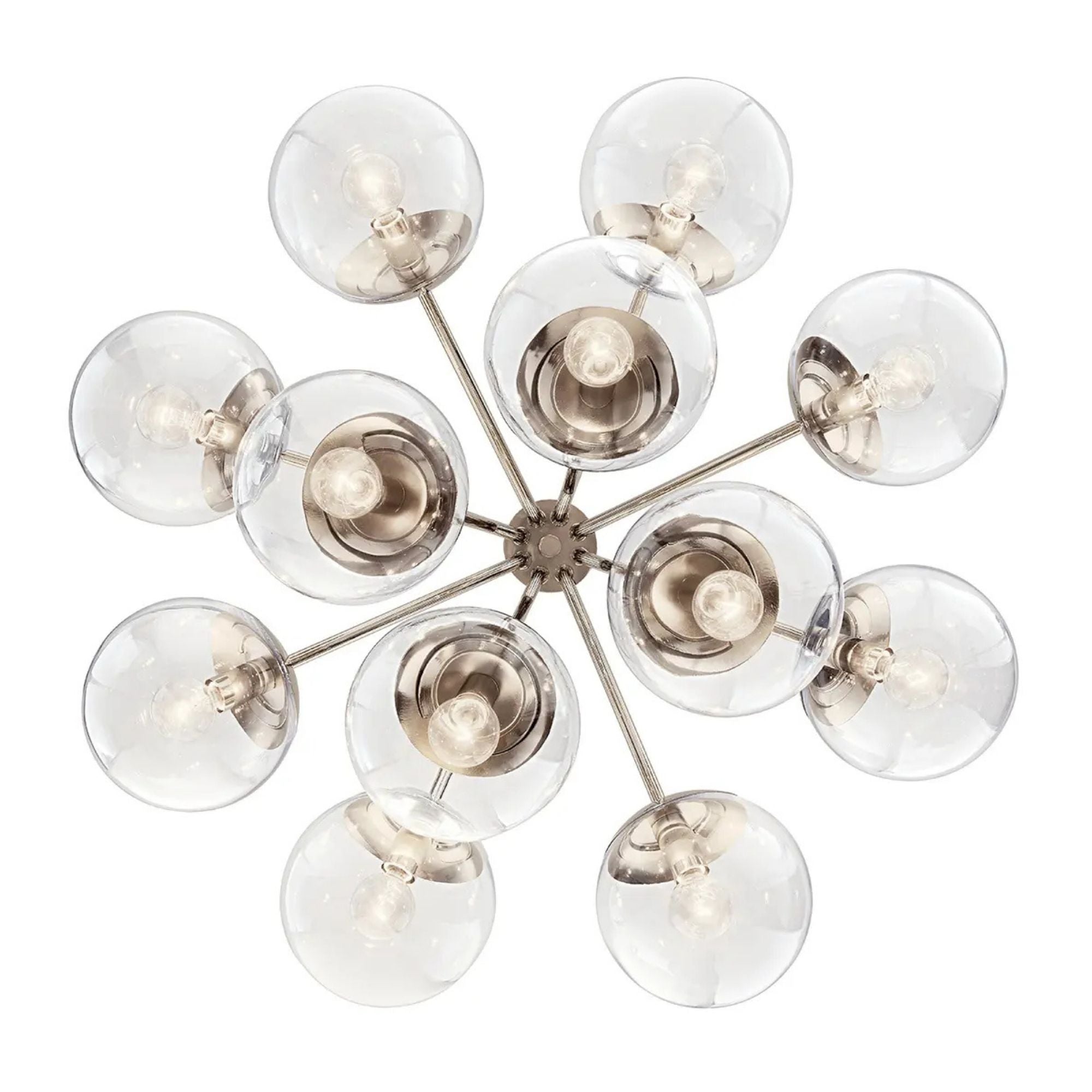 Kichler Lighting - Silvarious 30" 12-Light Chandelier, Polished Nickel Finish, Clear Glass | Bees Lighting