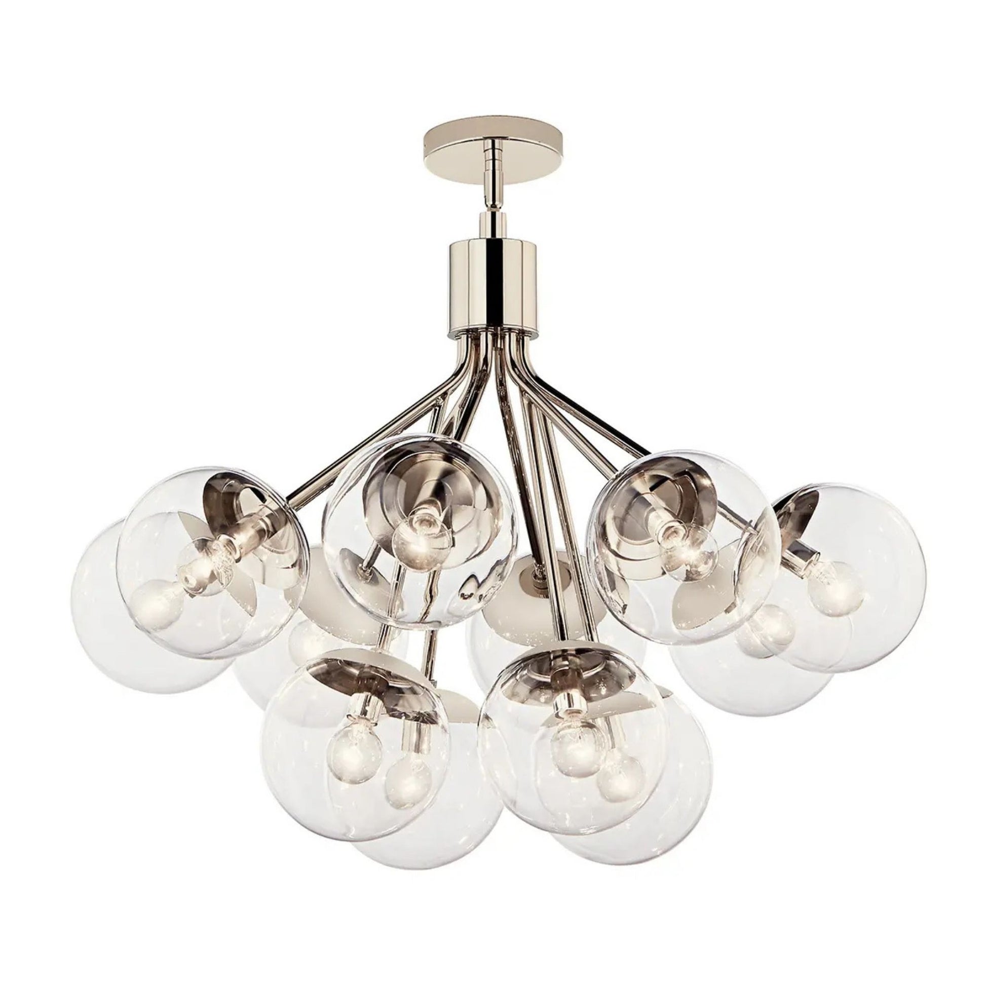 Kichler Lighting - Silvarious 30" 12-Light Chandelier, Polished Nickel Finish, Clear Glass | Bees Lighting