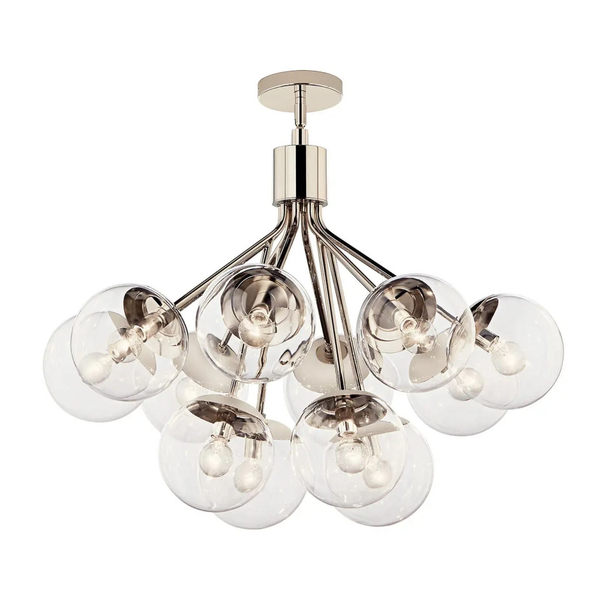 Kichler Lighting - Silvarious 30" 12-Light Chandelier, Polished Nickel Finish, Clear Glass | Bees Lighting