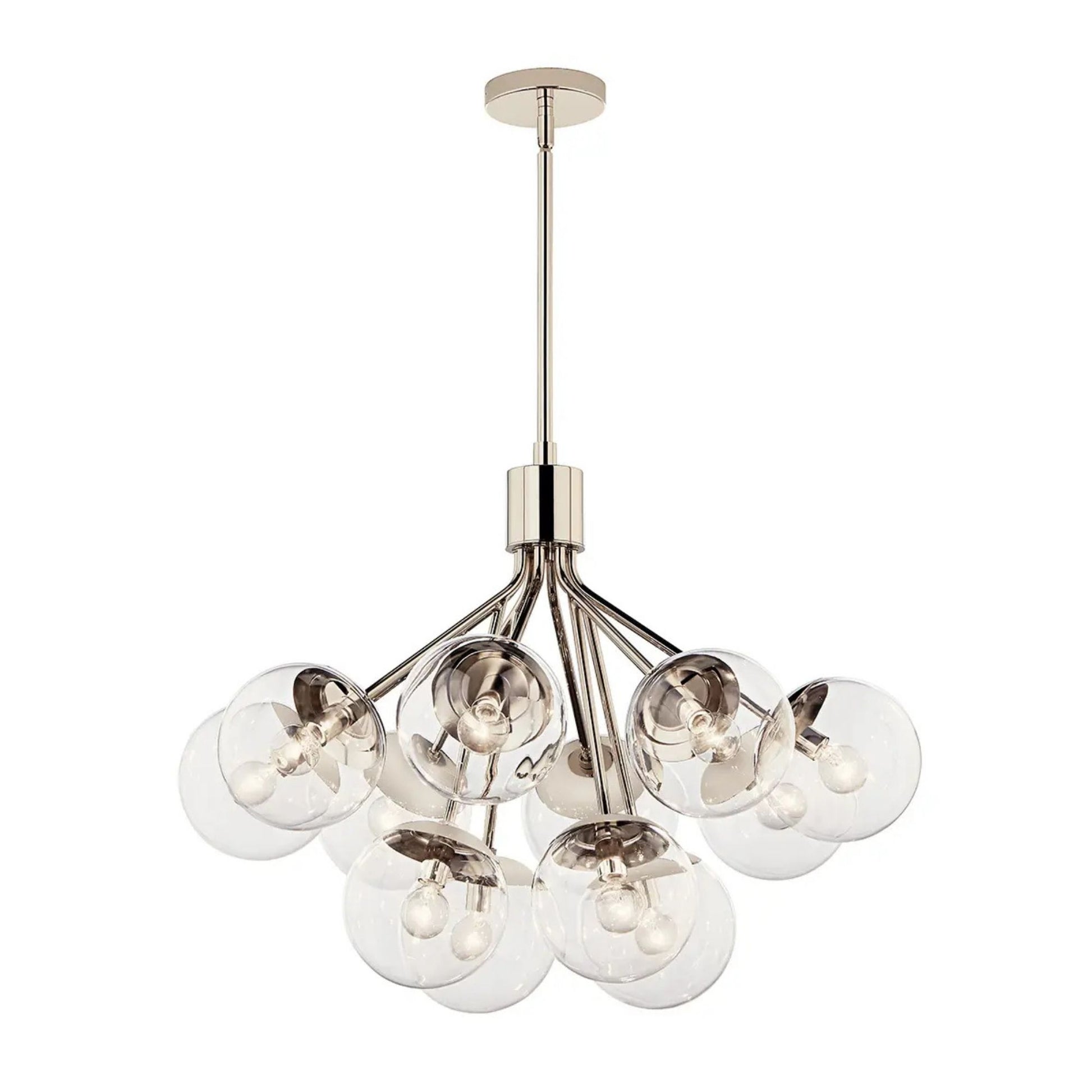 Kichler Lighting - Silvarious 30" 12-Light Chandelier, Polished Nickel Finish, Clear Glass | Bees Lighting