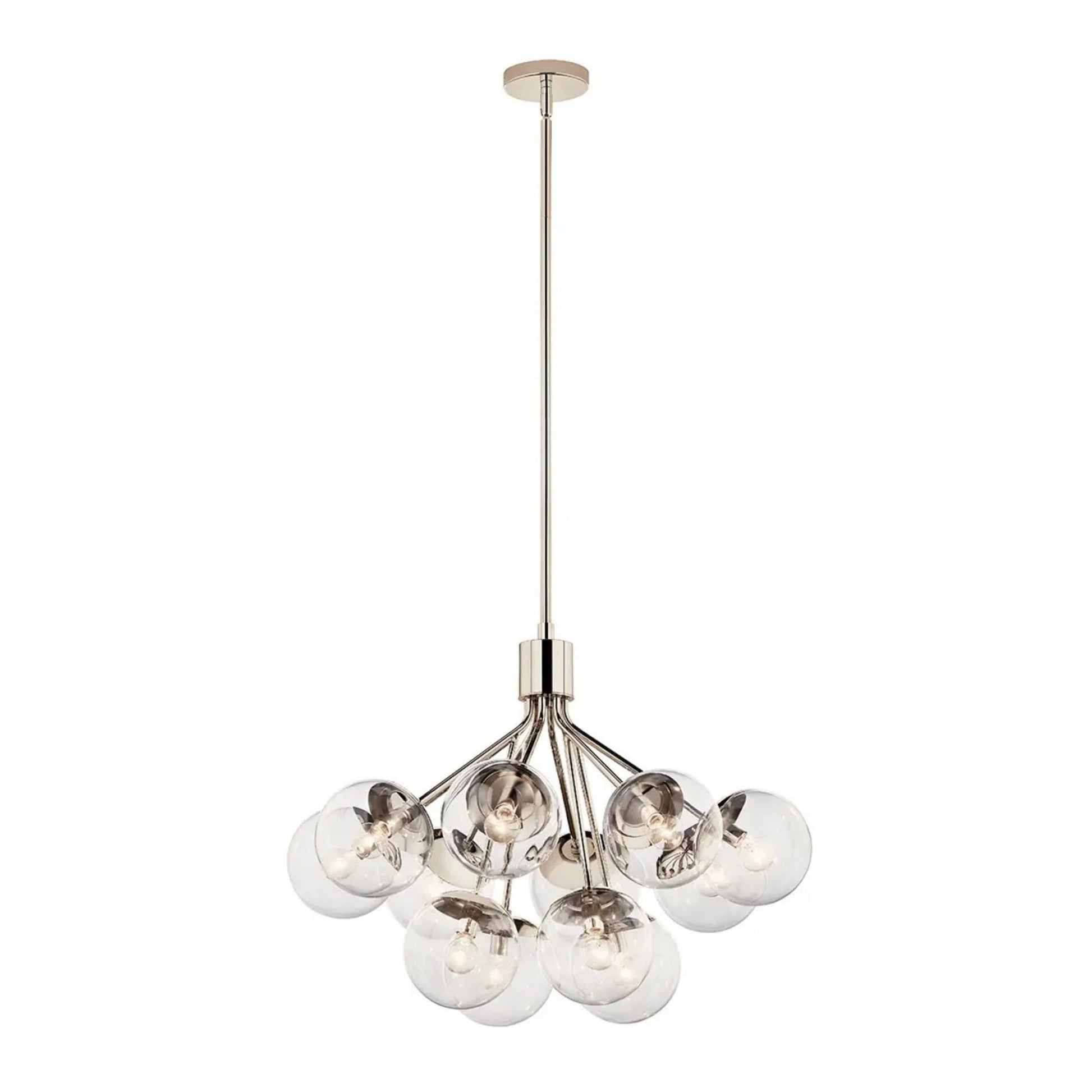 Kichler Lighting - Silvarious 30" 12-Light Chandelier, Polished Nickel Finish, Clear Glass | Bees Lighting