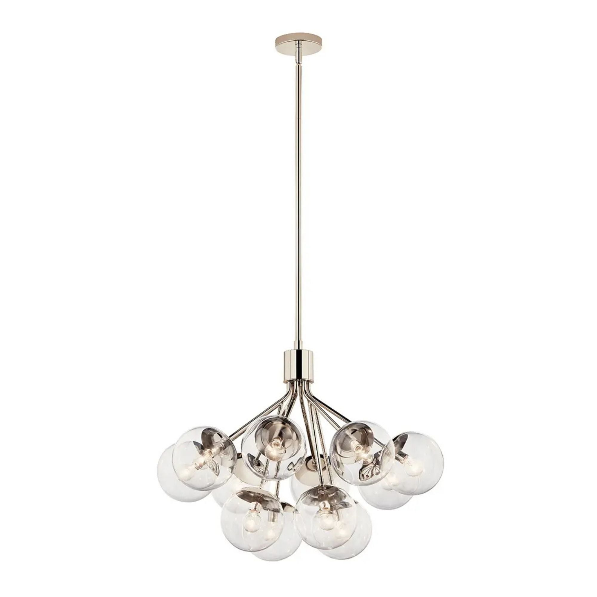 Kichler Lighting - Silvarious 30" 12-Light Chandelier, Polished Nickel Finish, Clear Glass | Bees Lighting