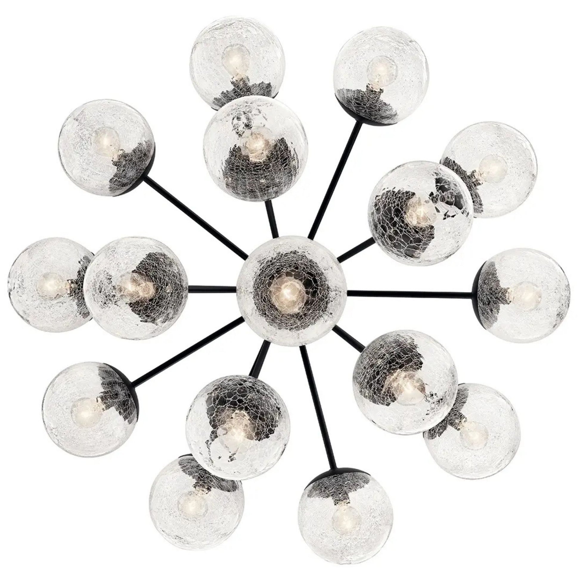 Kichler Lighting - Silvarious 38" 16 Light Chandelier, Black Finish, Crackle Glass | Bees Lighting